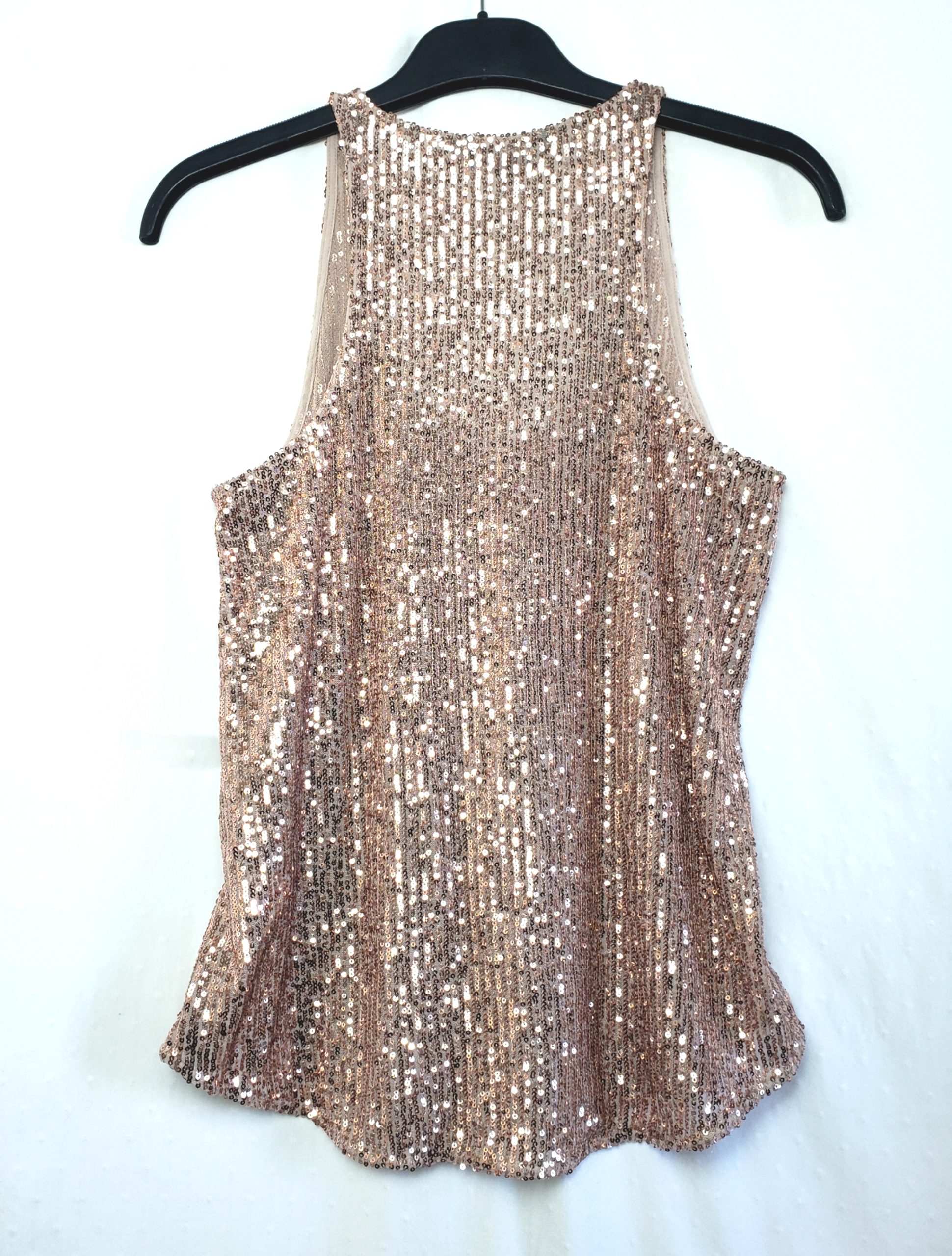 Блискуча топ-майка Peacocks рожеве золото з паєтками - святкова вечірня сукня для особливих моментів 2 Блискуча топ-майка Peacocks рожеве золото з паєтками - святкова вечірня сукня для особливих моментів - Зображення 2