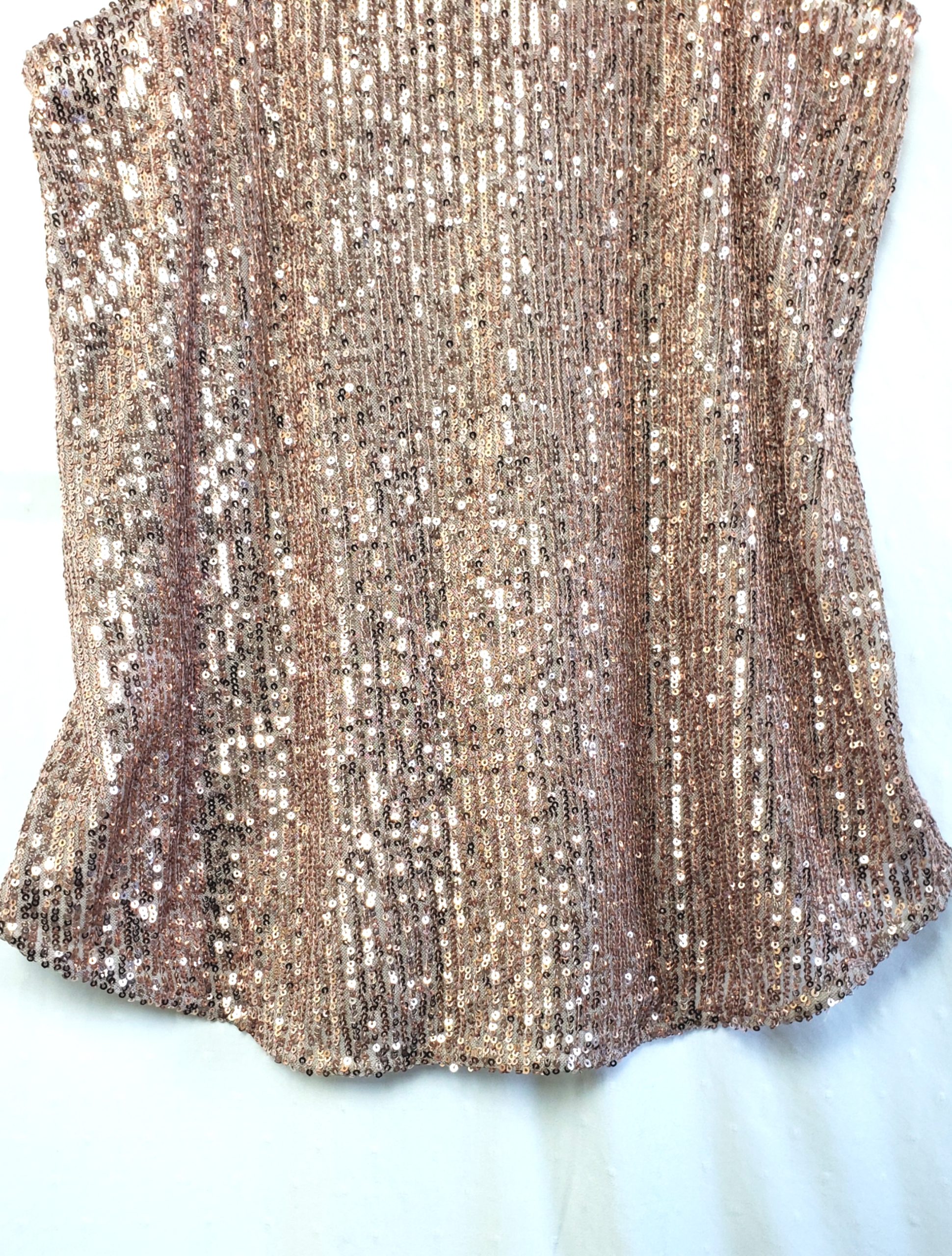 Блискуча топ-майка Peacocks рожеве золото з паєтками - святкова вечірня сукня для особливих моментів 4 Блискуча топ-майка Peacocks рожеве золото з паєтками - святкова вечірня сукня для особливих моментів - Зображення 4