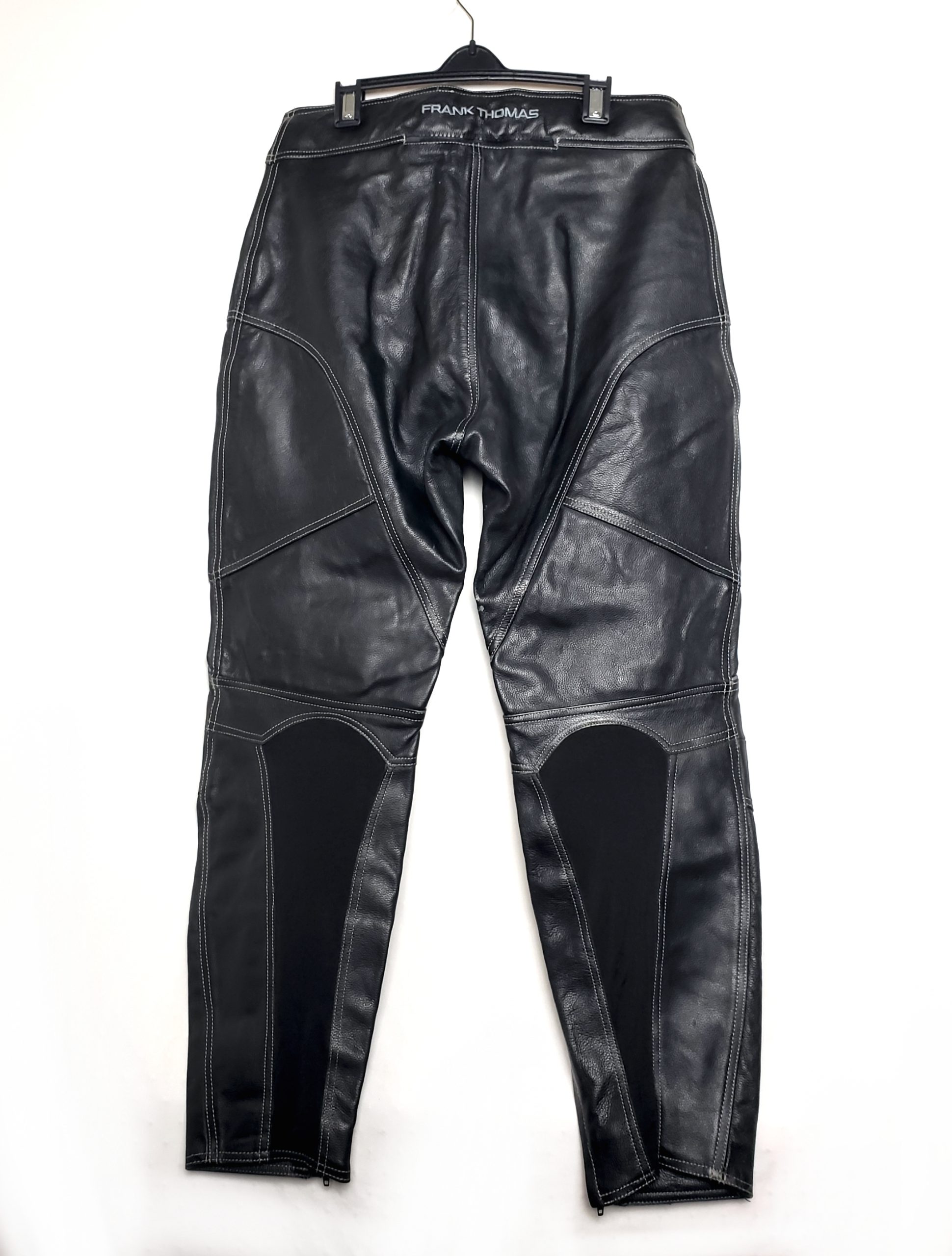 Жіночі шкіряні штани Frank Thomas для мотоциклу - чорна шкіра vintage стиль 2 Жіночі шкіряні штани Frank Thomas для мотоциклу - чорна шкіра vintage стиль - Зображення 2