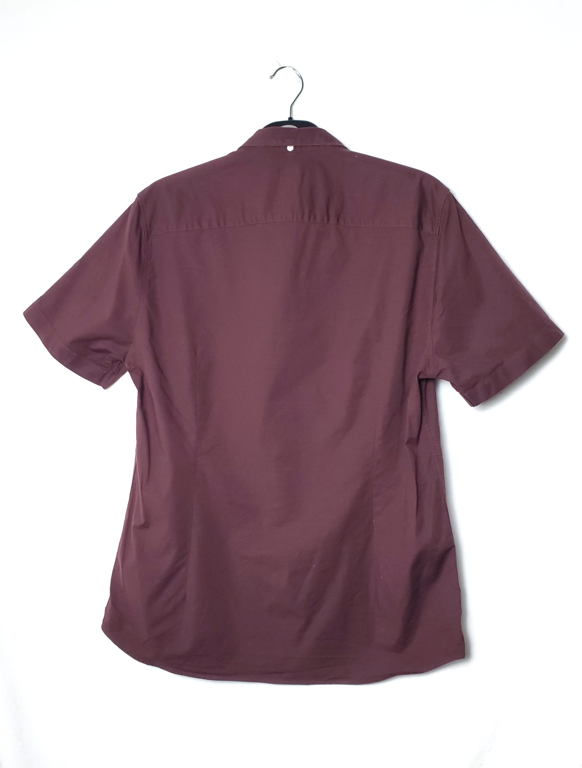 Бордова сорочка River Island з коротким рукавом - чоловіча stretch oxford сорочка L розмір 2 Бордова сорочка River Island з коротким рукавом - чоловіча stretch oxford сорочка L розмір - Зображення 2