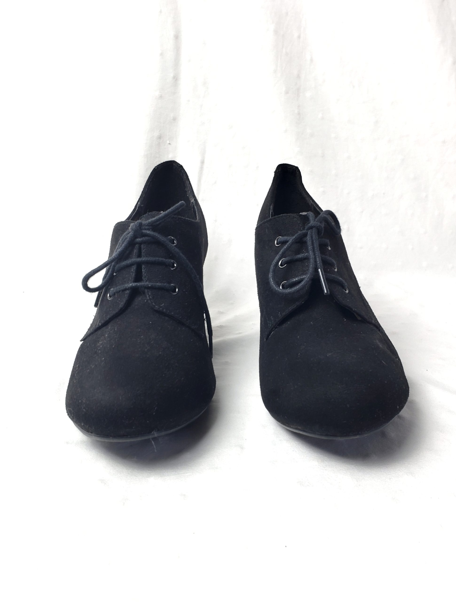 Чорні черевики з каблуком 8 см розмір 38 - штучна замша, весна-літо-осінь 6 Чорні черевики з каблуком 8 см розмір 38 - штучна замша, весна-літо-осінь - Зображення 6