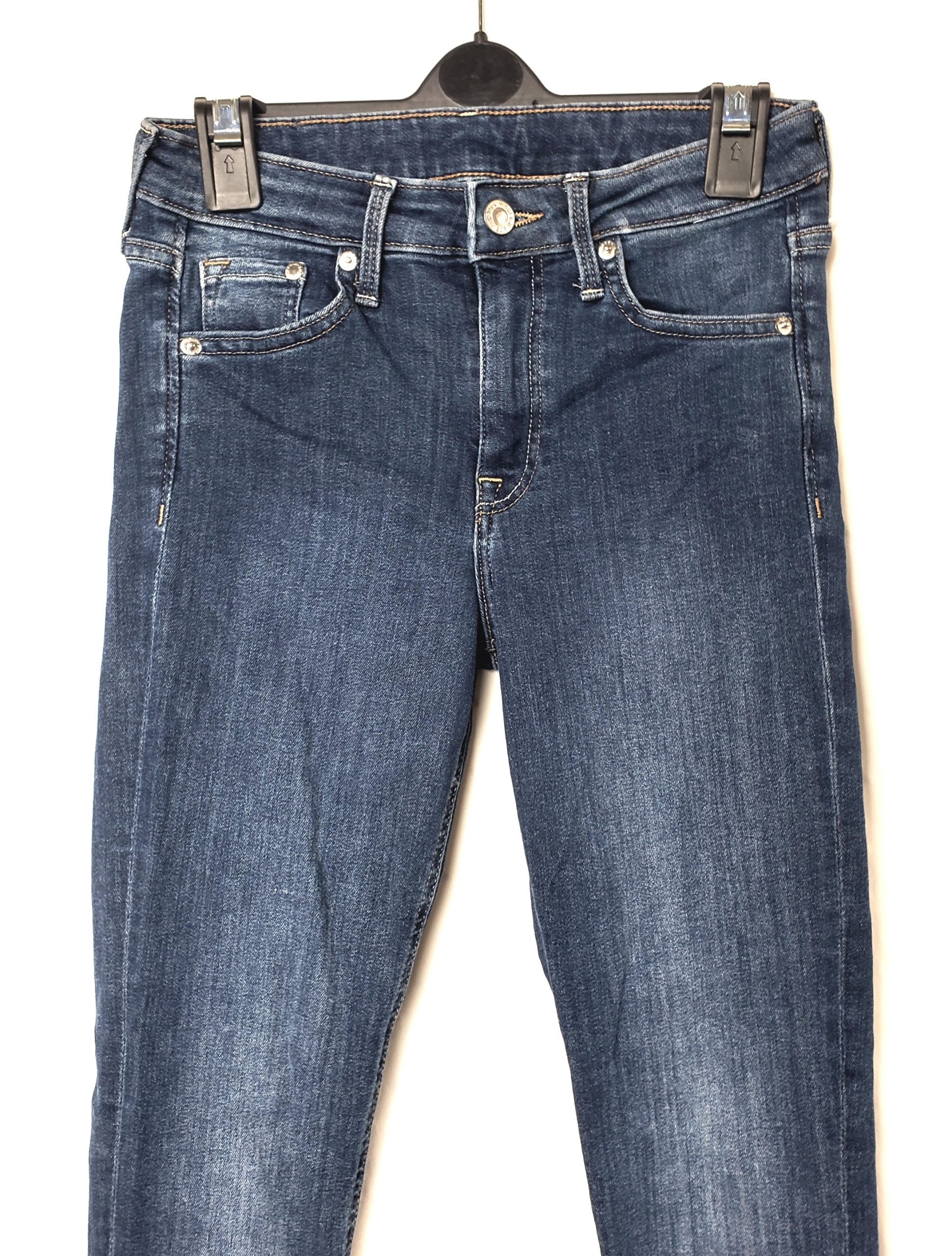 Стильні сині джинси скінні H&M - елегантний модний образ з блискавками 5 Стильні сині джинси скінні H&M - елегантний модний образ з блискавками - Зображення 5