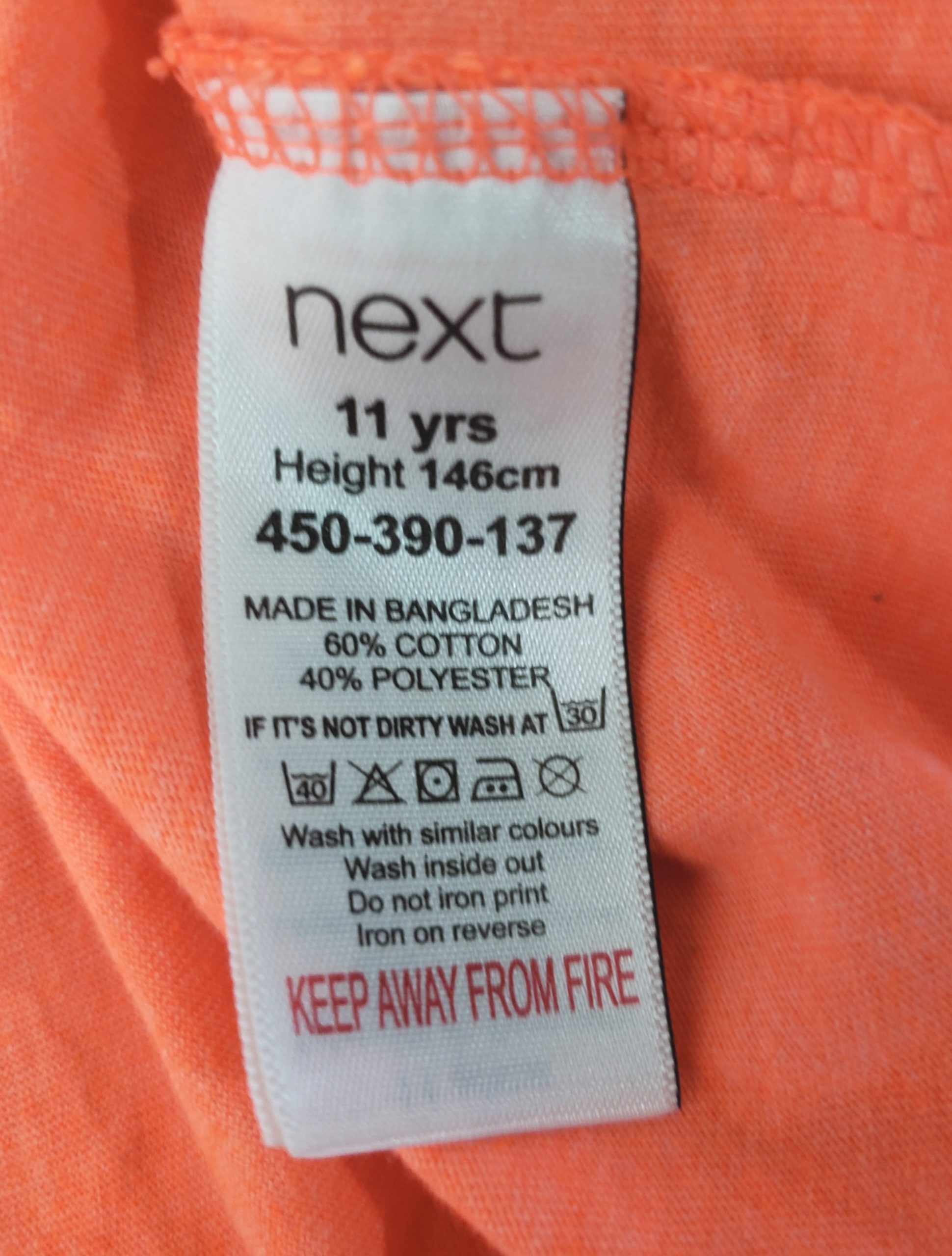 Стильна помаранчева футболка Next з веселим принтом - модний тренд для підлітків 11 років 4 Стильна помаранчева футболка Next з веселим принтом - модний тренд для підлітків 11 років - Зображення 4