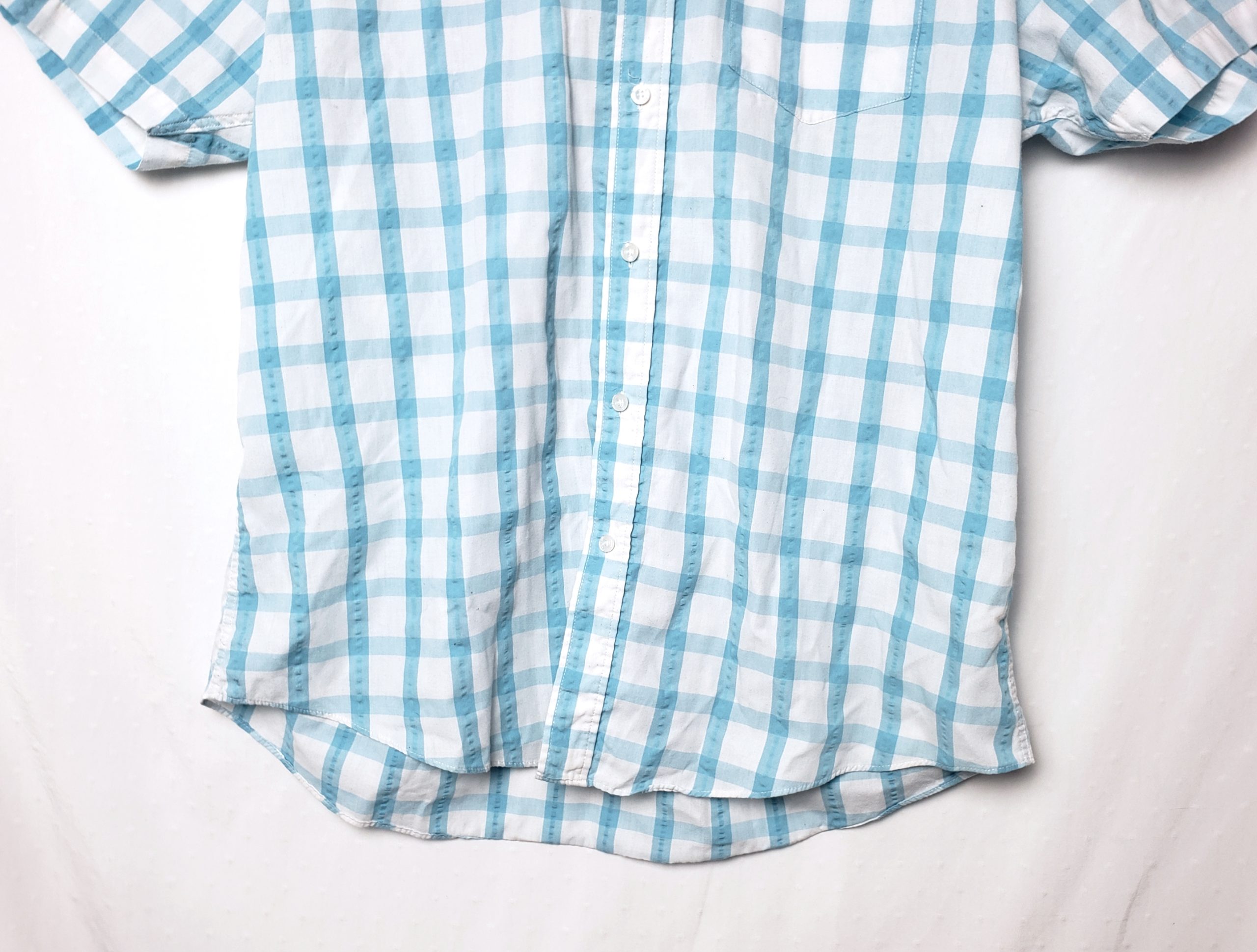 Сорочка чоловіча в клітинку Lincoln біло-синя літня casual повсякденна вживана 6 Сорочка чоловіча в клітинку Lincoln біло-синя літня casual повсякденна вживана - Зображення 6