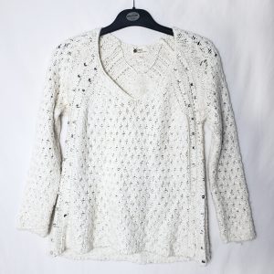 Білий в'язаний кардиган Next з паєтками - ідеальний для осені та зими, повсякденний та святковий образ