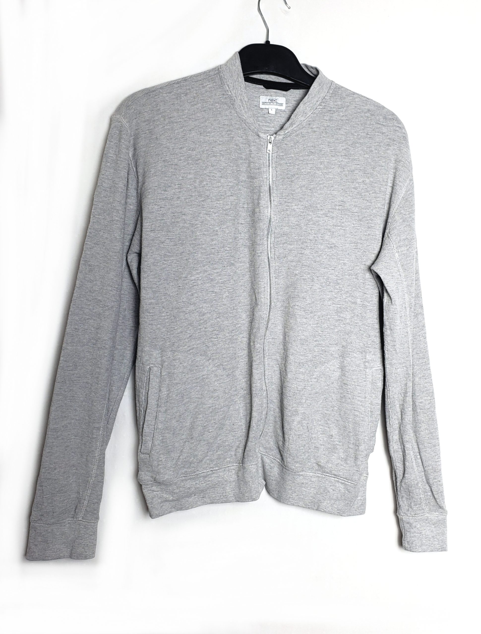 Сіра бавовняна кофта унісекс Next на блискавці - вживаний одяг в ідеальному стані 1 Сіра бавовняна кофта унісекс Next на блискавці - вживаний одяг в ідеальному стані