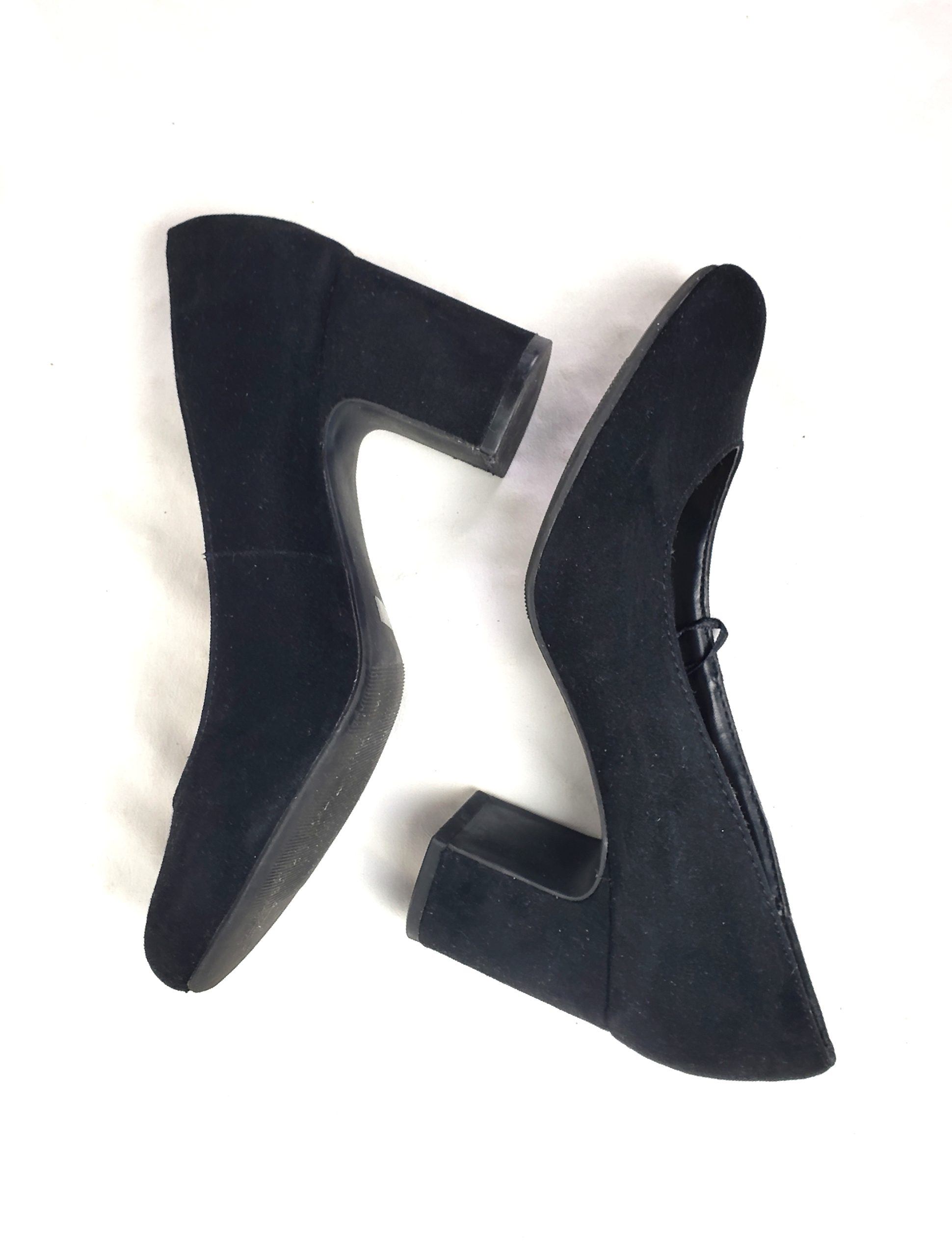 Класичні чорні туфлі Tesco (F&F) на стійкому блочному каблуці, еко-замша, р. 36 6 Класичні чорні туфлі Tesco (F&F) на стійкому блочному каблуці, еко-замша, р. 36 - Зображення 6