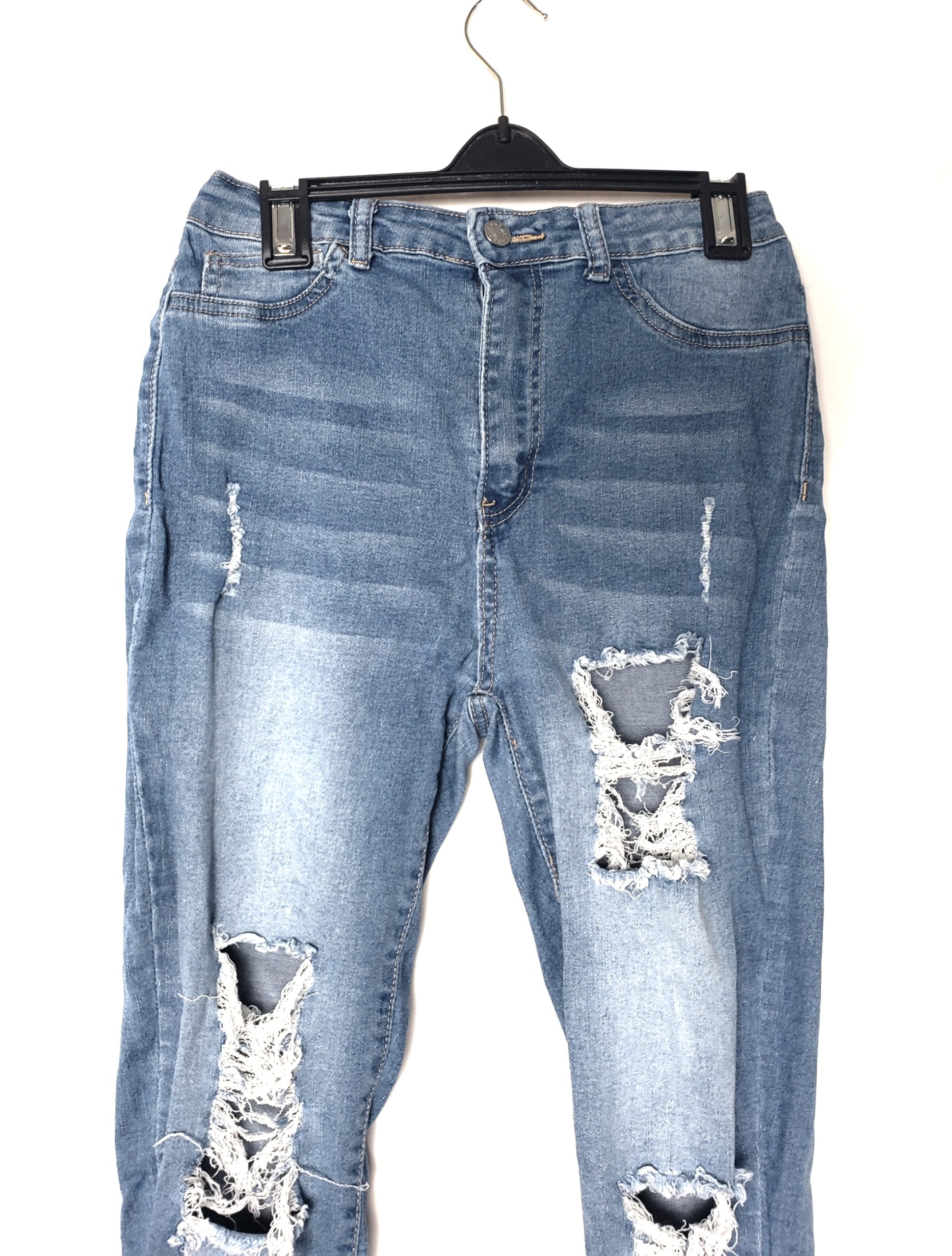 Стильні рвані джинси SHEIN - модний синій з елегантними потертостями 4 Стильні рвані джинси SHEIN - модний синій з елегантними потертостями - Зображення 4