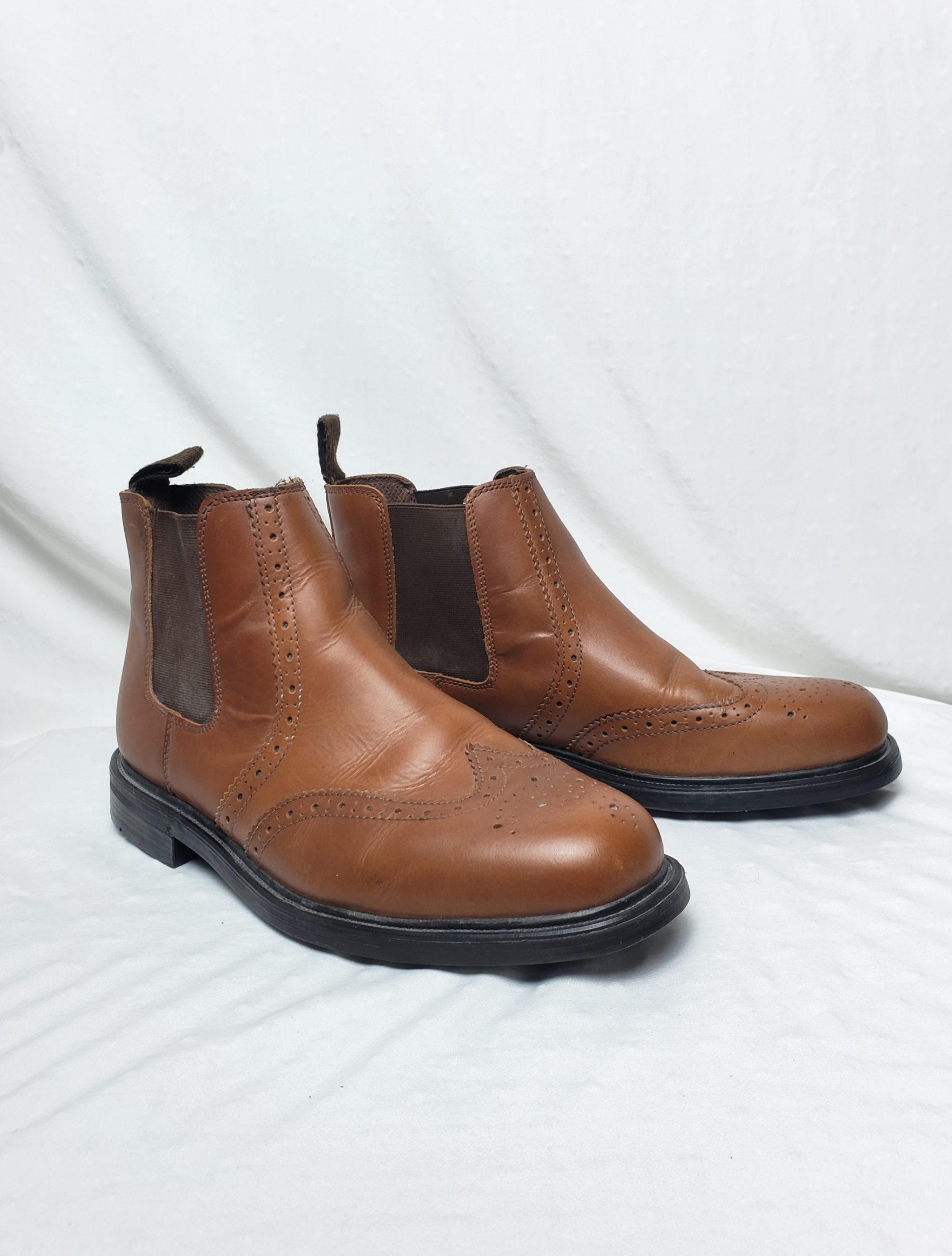 Чоловічі шкіряні черевики челсі Oaktrak коричневі розмір 44 - класичне взуття з брогуванням 1 Чоловічі шкіряні черевики челсі Oaktrak коричневі розмір 44 - класичне взуття з брогуванням