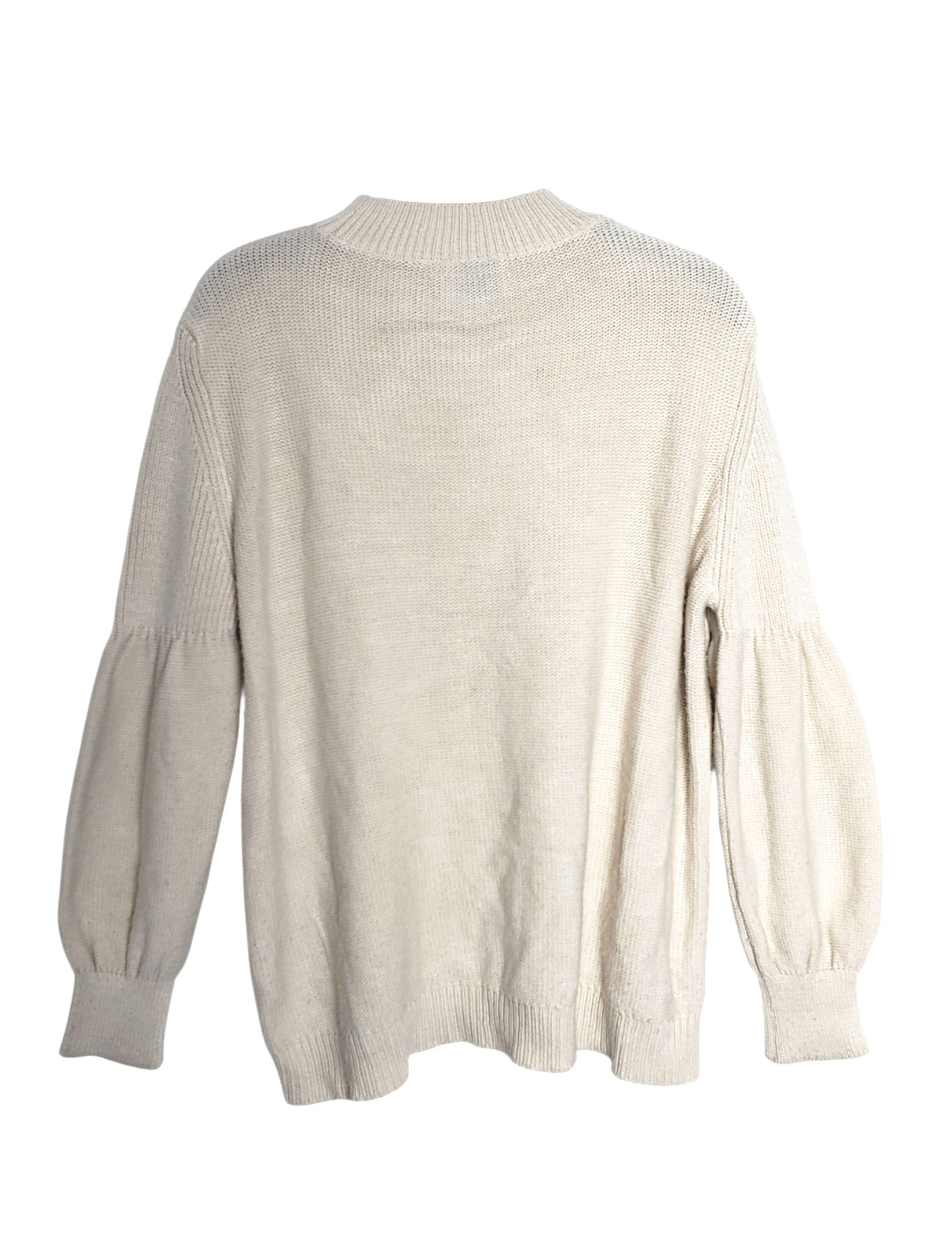 Бежевий светр жіночий з аранським візерунком Papaya - акриловий в'язаний пуловер XL 2 Бежевий светр жіночий з аранським візерунком Papaya - акриловий в'язаний пуловер XL - Зображення 2