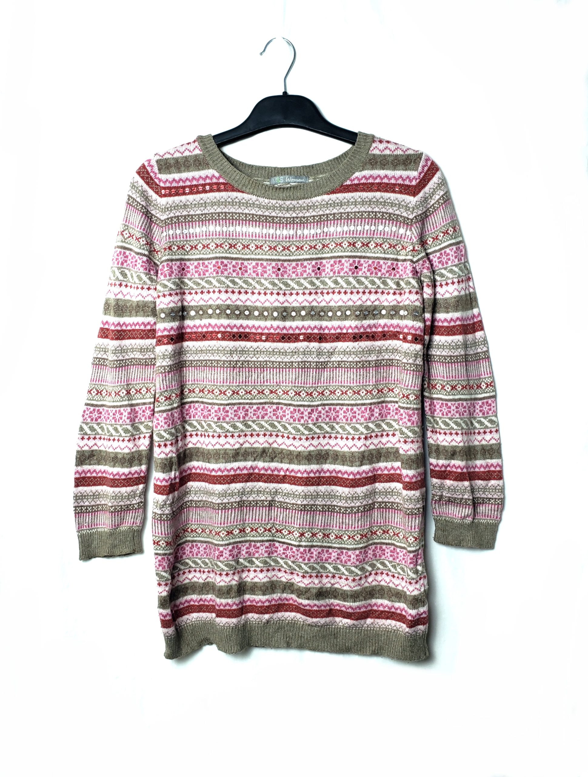 Жіночий светр M&S з етнічним принтом - в'язаний светр з ангорою та віскозою 1 Жіночий светр M&S з етнічним принтом - в'язаний светр з ангорою та віскозою