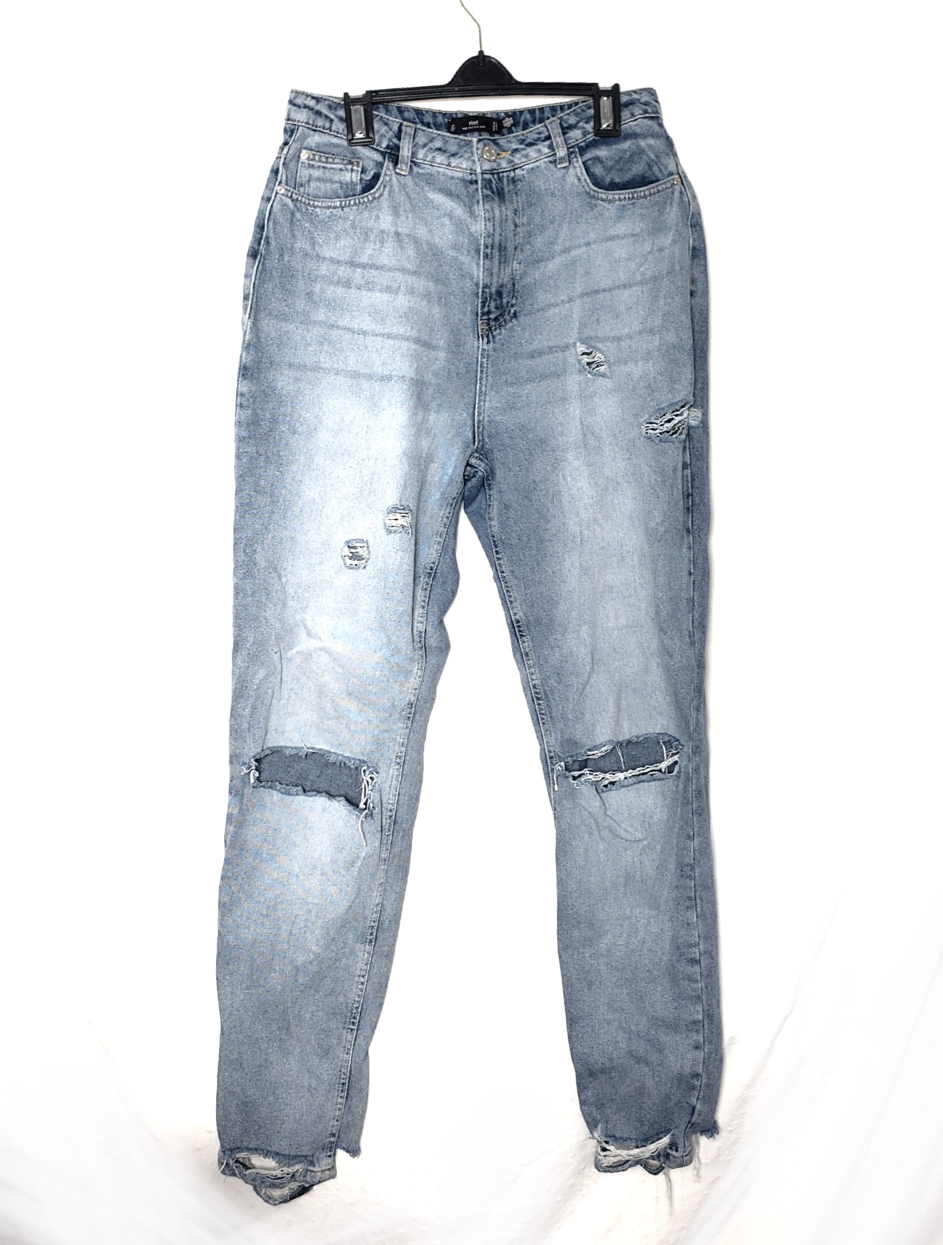 Джинси Mom Jeans з потертостями Riot High Rise - бавовна 100% вживані в ідеальному стані 1 Джинси Mom Jeans з потертостями Riot High Rise - бавовна 100% вживані в ідеальному стані