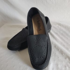 Чорні жіночі мокасини Softlites 38 розмір - шкіряне взуття для літа та осені