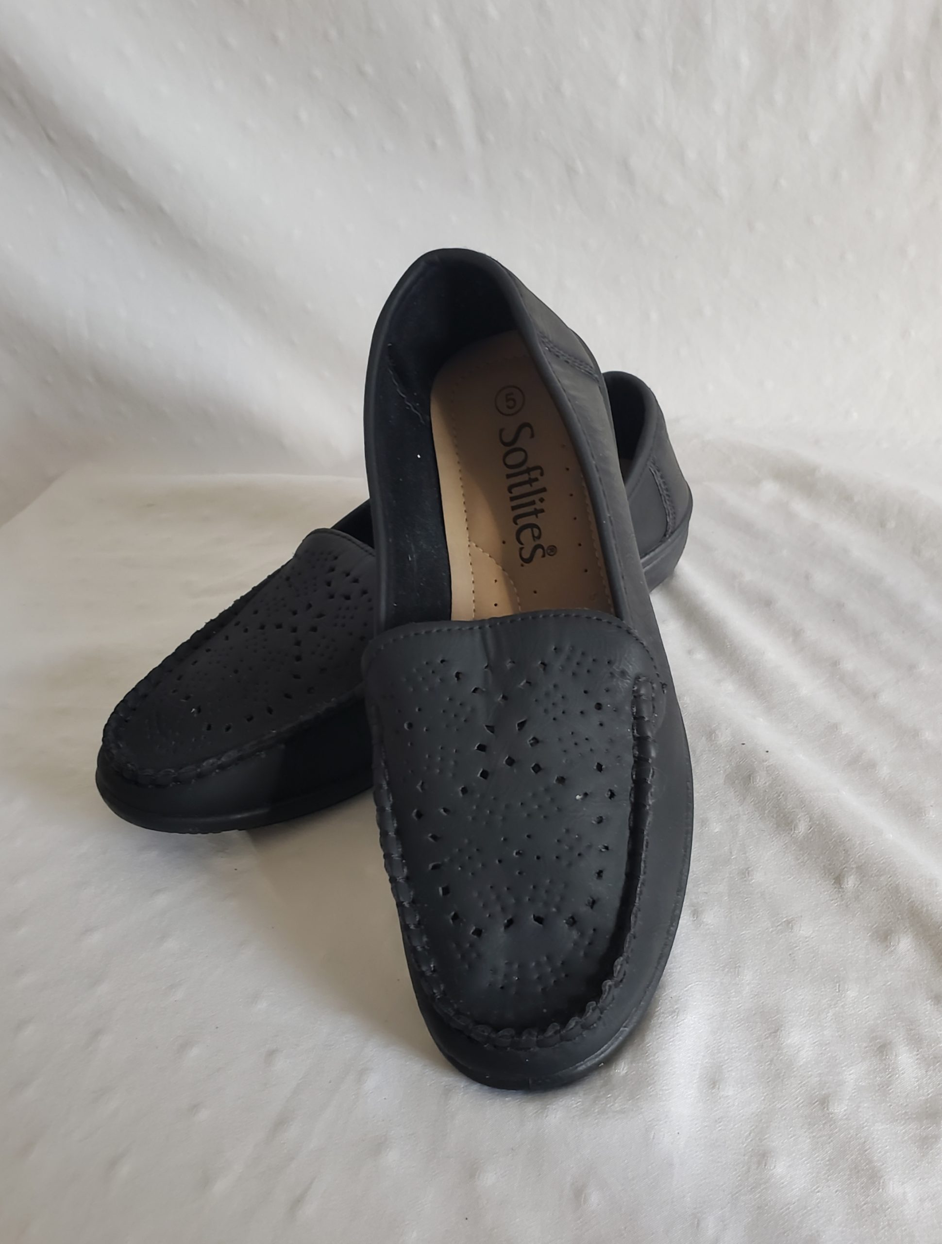 Чорні жіночі мокасини Softlites 38 розмір - шкіряне взуття для літа та осені 1 Чорні жіночі мокасини Softlites 38 розмір - шкіряне взуття для літа та осені