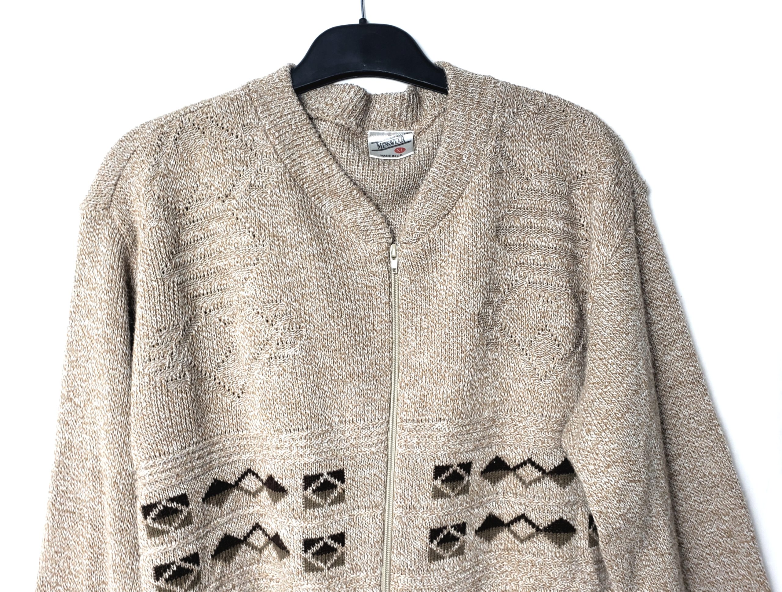 Чоловічий кардиган бежевий з принтом Menswear XL - акрил, вживаний в гарному стані 6 Чоловічий кардиган бежевий з принтом Menswear XL - акрил, вживаний в гарному стані - Зображення 6