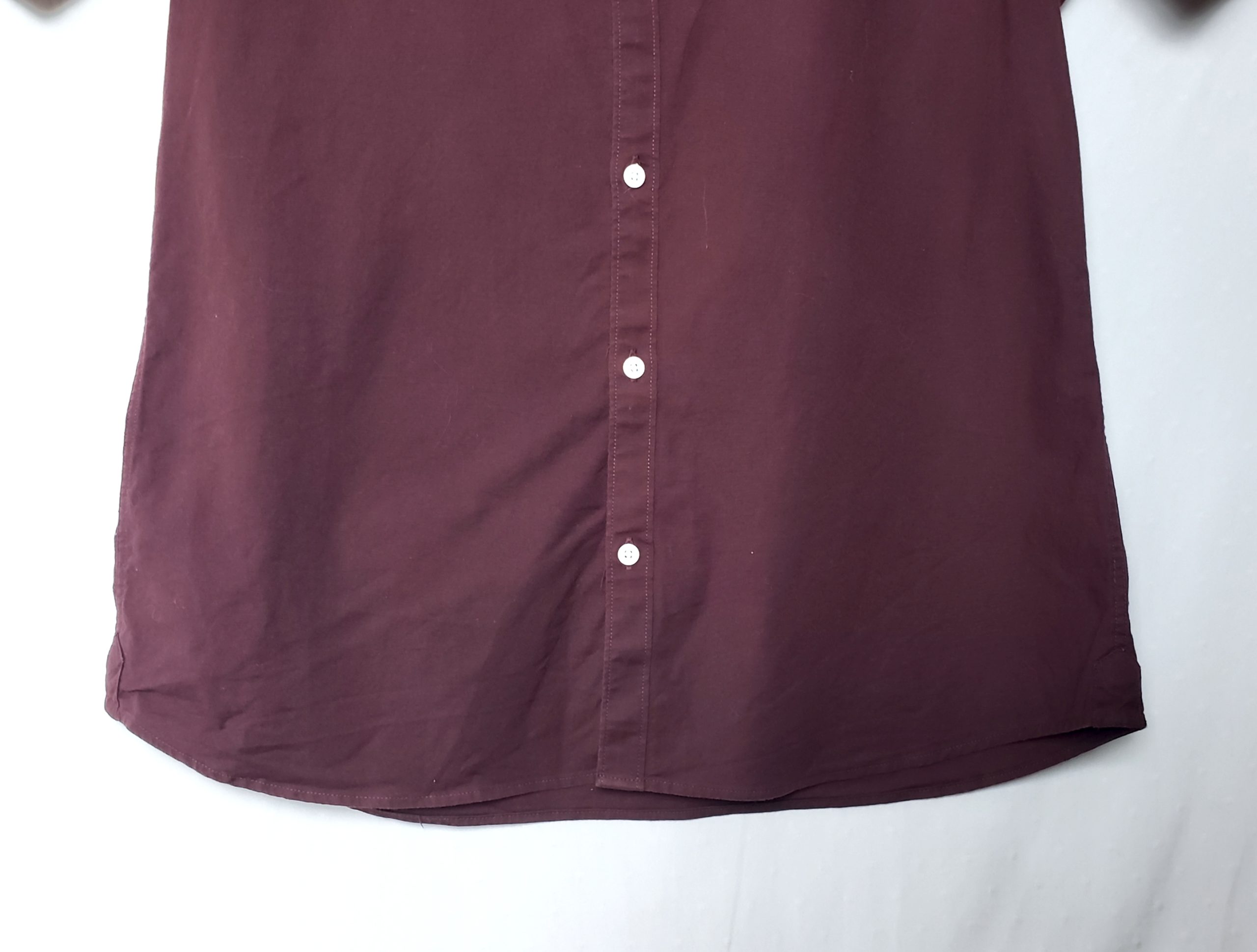 Бордова сорочка River Island з коротким рукавом - чоловіча stretch oxford сорочка L розмір 4 Бордова сорочка River Island з коротким рукавом - чоловіча stretch oxford сорочка L розмір - Зображення 4