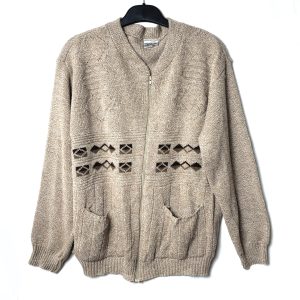 Чоловічий кардиган бежевий з принтом Menswear XL - акрил, вживаний в гарному стані