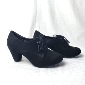 Чорні черевики з каблуком 8 см розмір 38 - штучна замша, весна-літо-осінь