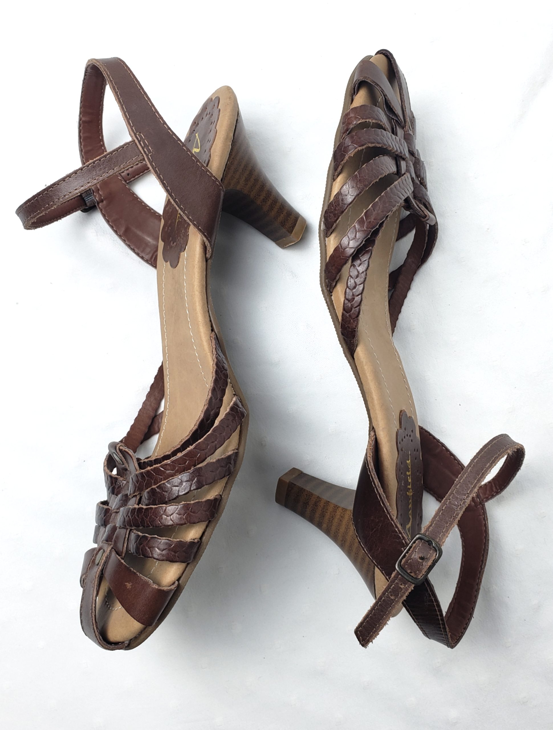 Літні шкіряні сандалі коричневі на каблуку 8 см розмір 39 - елегантне жіноче взуття 5 Літні шкіряні сандалі коричневі на каблуку 8 см розмір 39 - елегантне жіноче взуття - Зображення 5