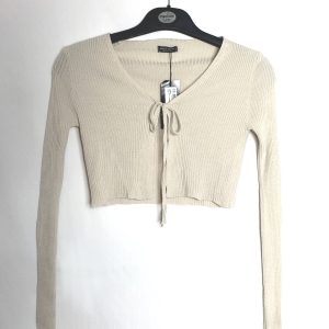 Стильний бежевий кардиган з зав'язками - модний трикотажний топ для елегантного образу