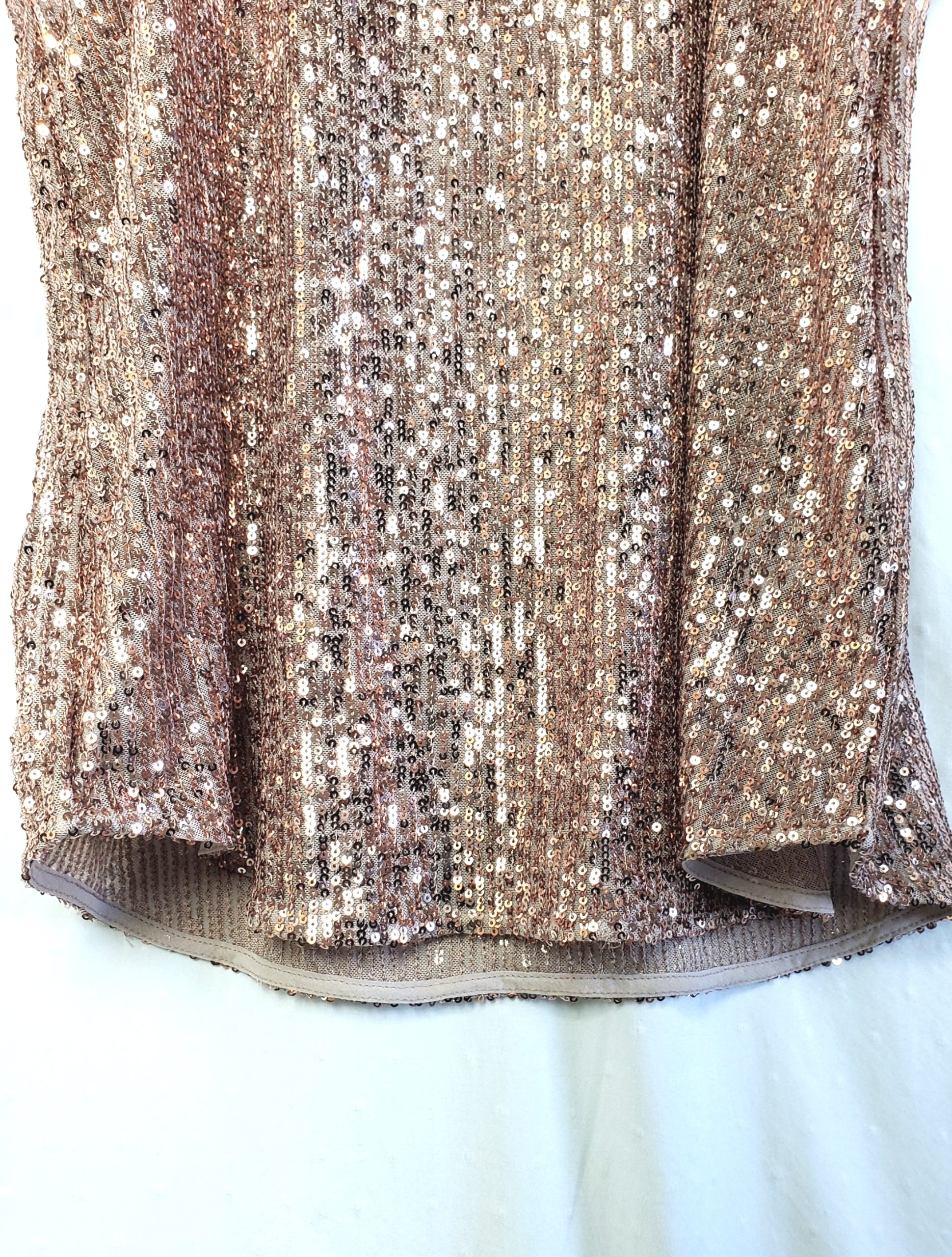 Блискуча топ-майка Peacocks рожеве золото з паєтками - святкова вечірня сукня для особливих моментів 6 Блискуча топ-майка Peacocks рожеве золото з паєтками - святкова вечірня сукня для особливих моментів - Зображення 6