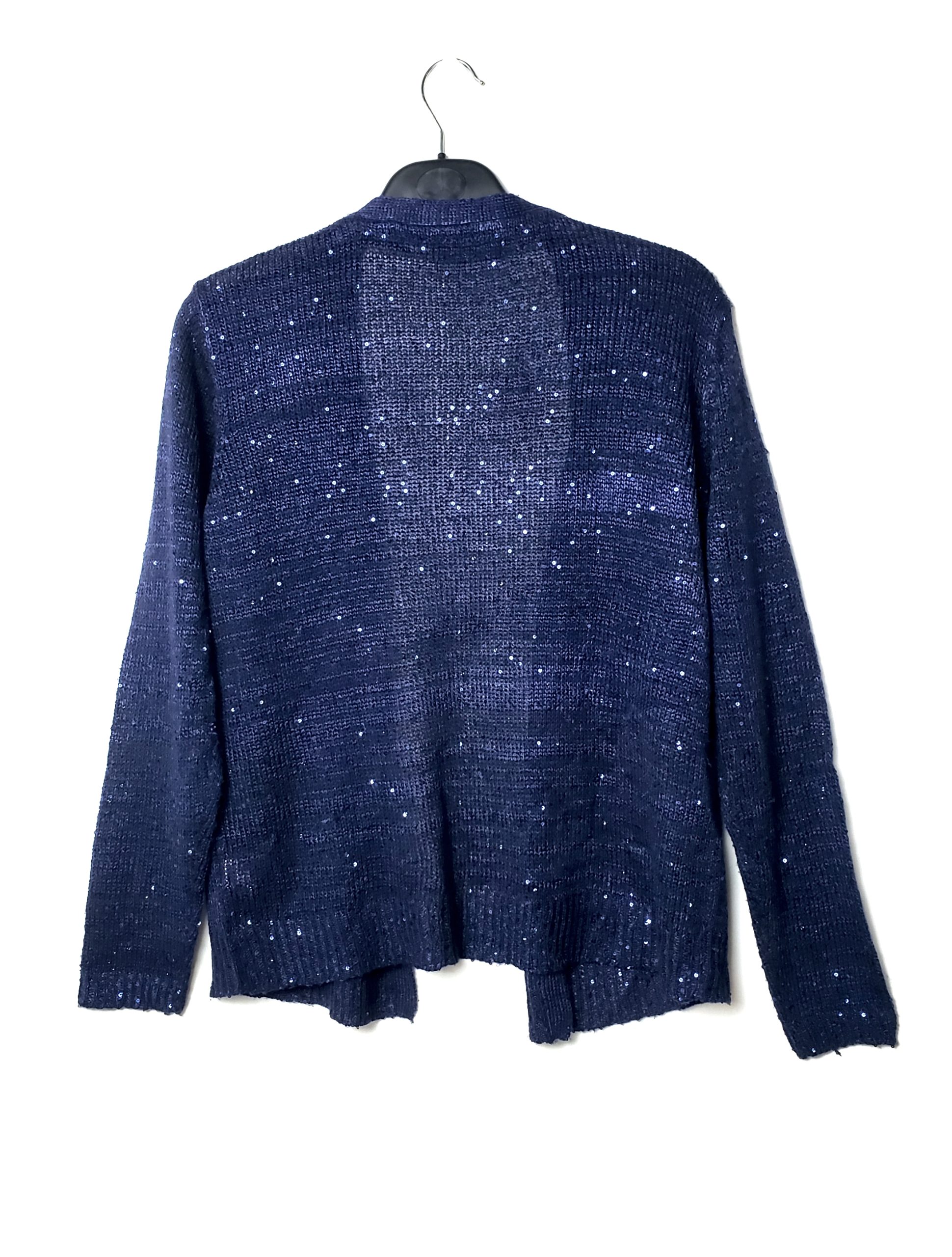 Синій жіночий кардиган з паєтками ATMOSPHERE - елегантний в'язаний кардиган розмір 44 2 Синій жіночий кардиган з паєтками ATMOSPHERE - елегантний в'язаний кардиган розмір 44 - Зображення 2