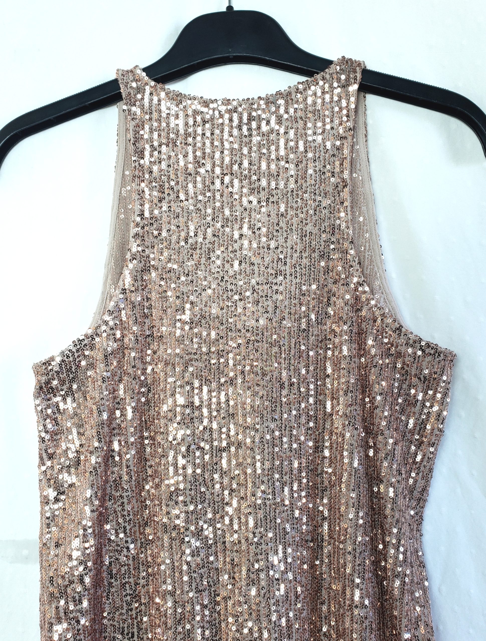 Блискуча топ-майка Peacocks рожеве золото з паєтками - святкова вечірня сукня для особливих моментів 5 Блискуча топ-майка Peacocks рожеве золото з паєтками - святкова вечірня сукня для особливих моментів - Зображення 5