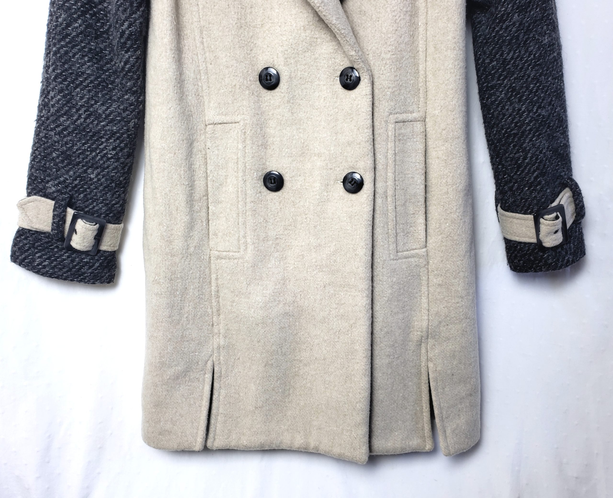 Стильне двобортне пальто ASOS - елегантний тренч бежево-синій колір, модний винтажний стиль 5 Стильне двобортне пальто ASOS - елегантний тренч бежево-синій колір, модний винтажний стиль - Зображення 5