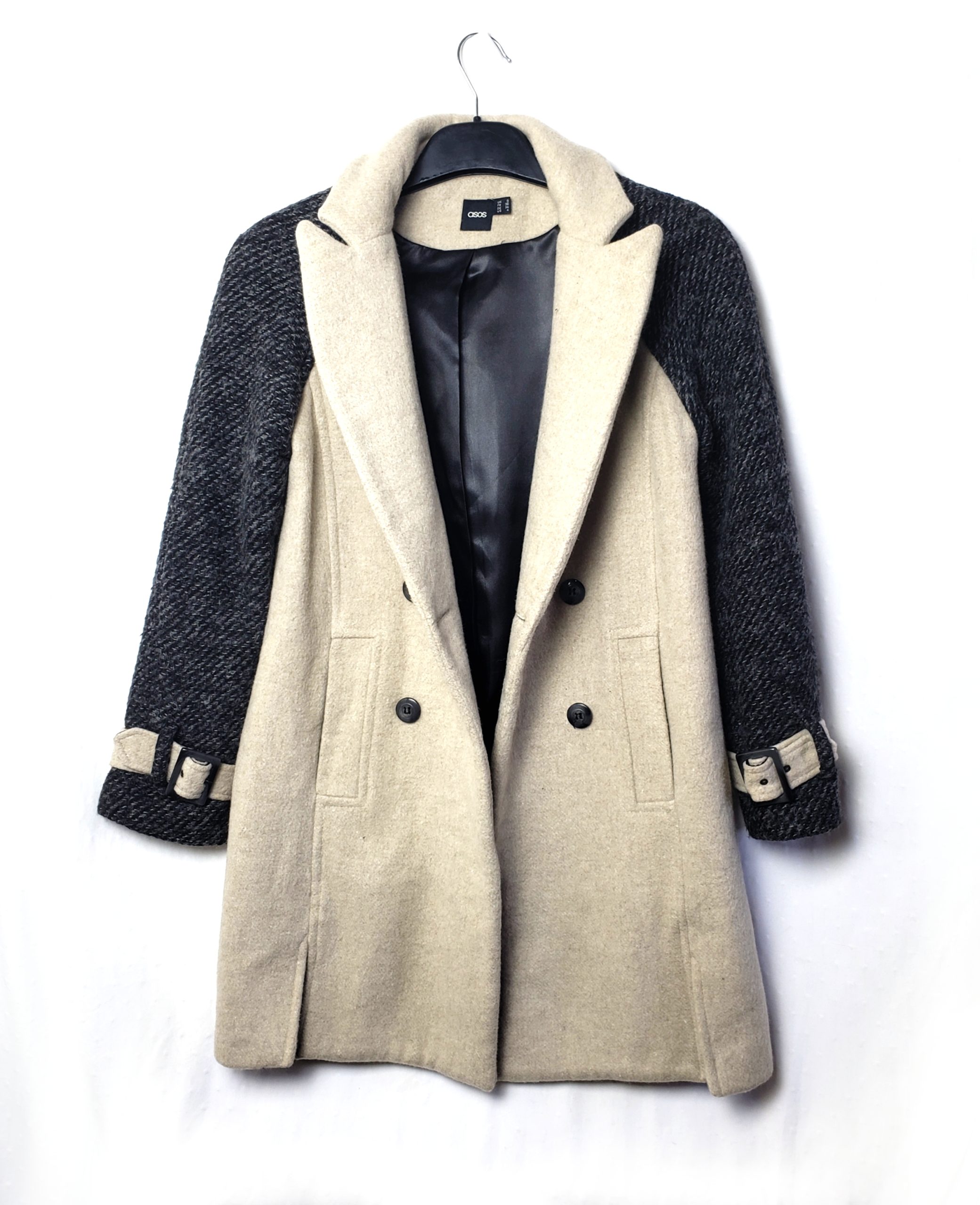 Стильне двобортне пальто ASOS - елегантний тренч бежево-синій колір, модний винтажний стиль 2 Стильне двобортне пальто ASOS - елегантний тренч бежево-синій колір, модний винтажний стиль - Зображення 2