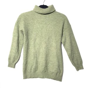 Стильний зелений светр з високим коміром - елегантний трендовий в'язаний топ у ідеальному стані