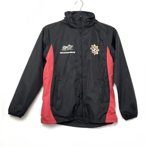 Спортивна куртка чорно-червона для активного відпочинку осінь-зима | Вітровка для бігу та тренувань