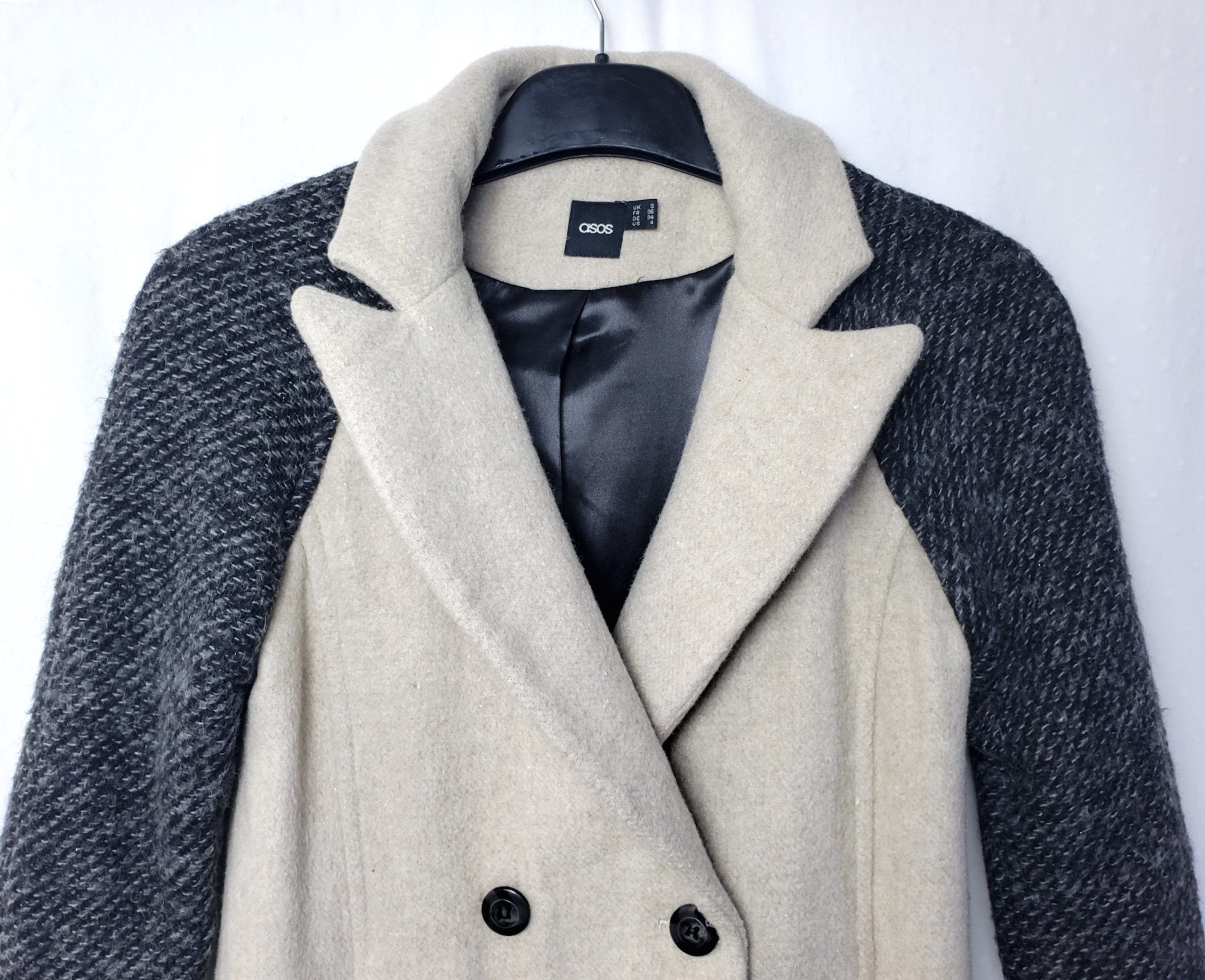 Стильне двобортне пальто ASOS - елегантний тренч бежево-синій колір, модний винтажний стиль 6 Стильне двобортне пальто ASOS - елегантний тренч бежево-синій колір, модний винтажний стиль - Зображення 6