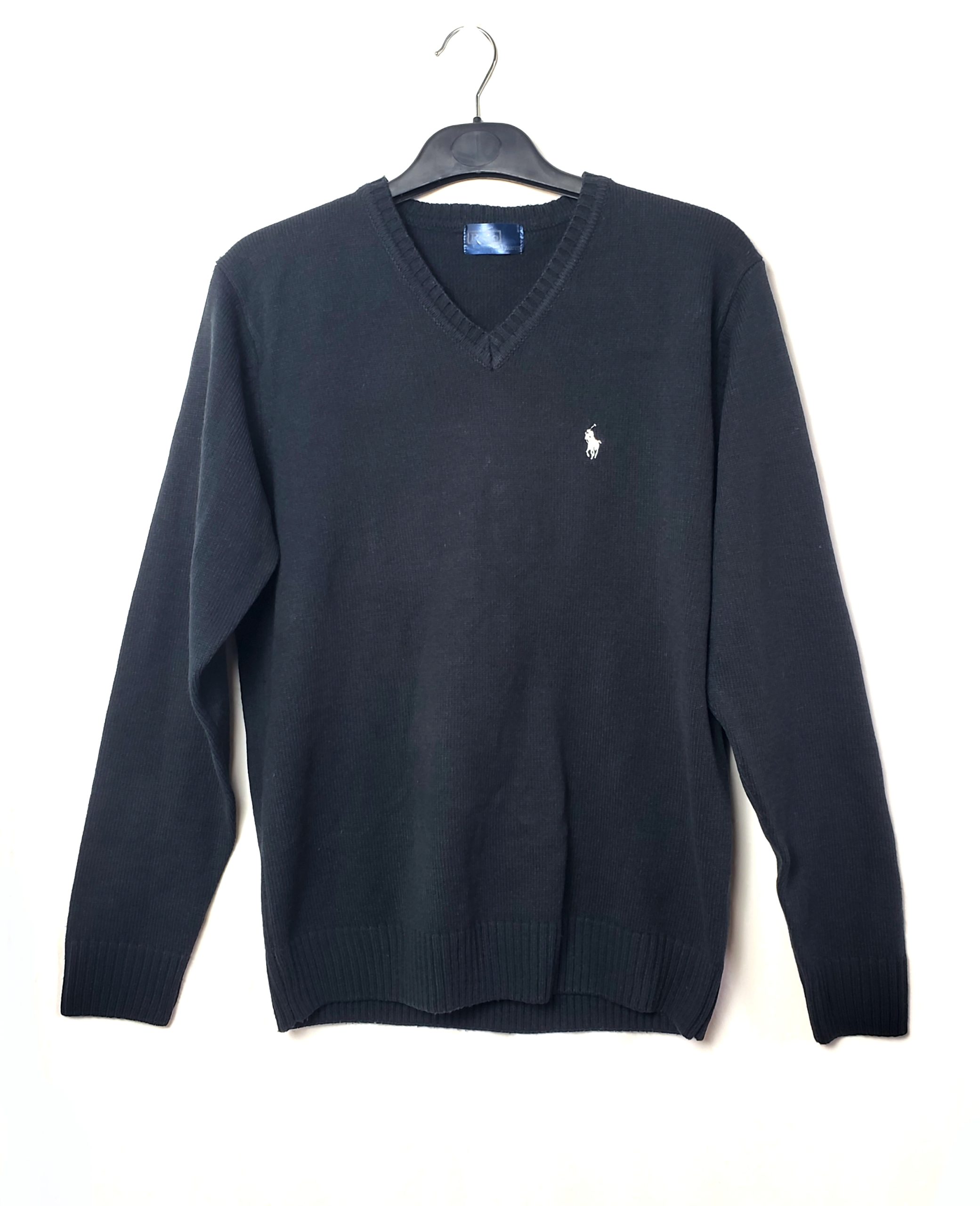 Темно-синій чоловічий пуловер з V-подібним вирізом - якісний акриловий светр розмір L 1 Темно-синій чоловічий пуловер з V-подібним вирізом - якісний акриловий светр розмір L