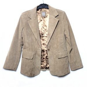 Коричневий шкіряний піджак TU - класичний жіночий блейзер з натуральної шкіри