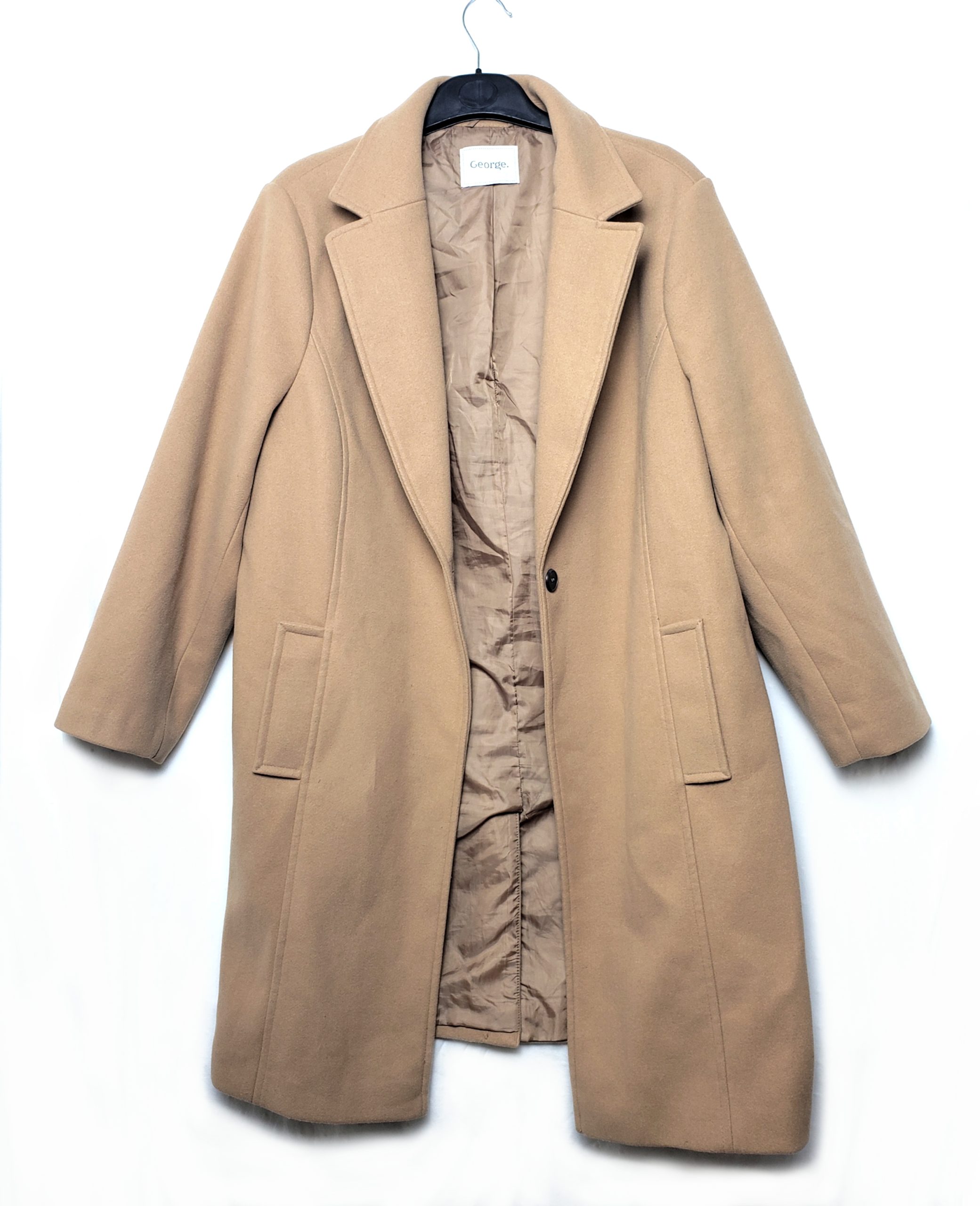 Класичне бежеве пальто George жіноче вживане - стильний верхній одяг з поліестеру 3 Класичне бежеве пальто George жіноче вживане - стильний верхній одяг з поліестеру - Зображення 3
