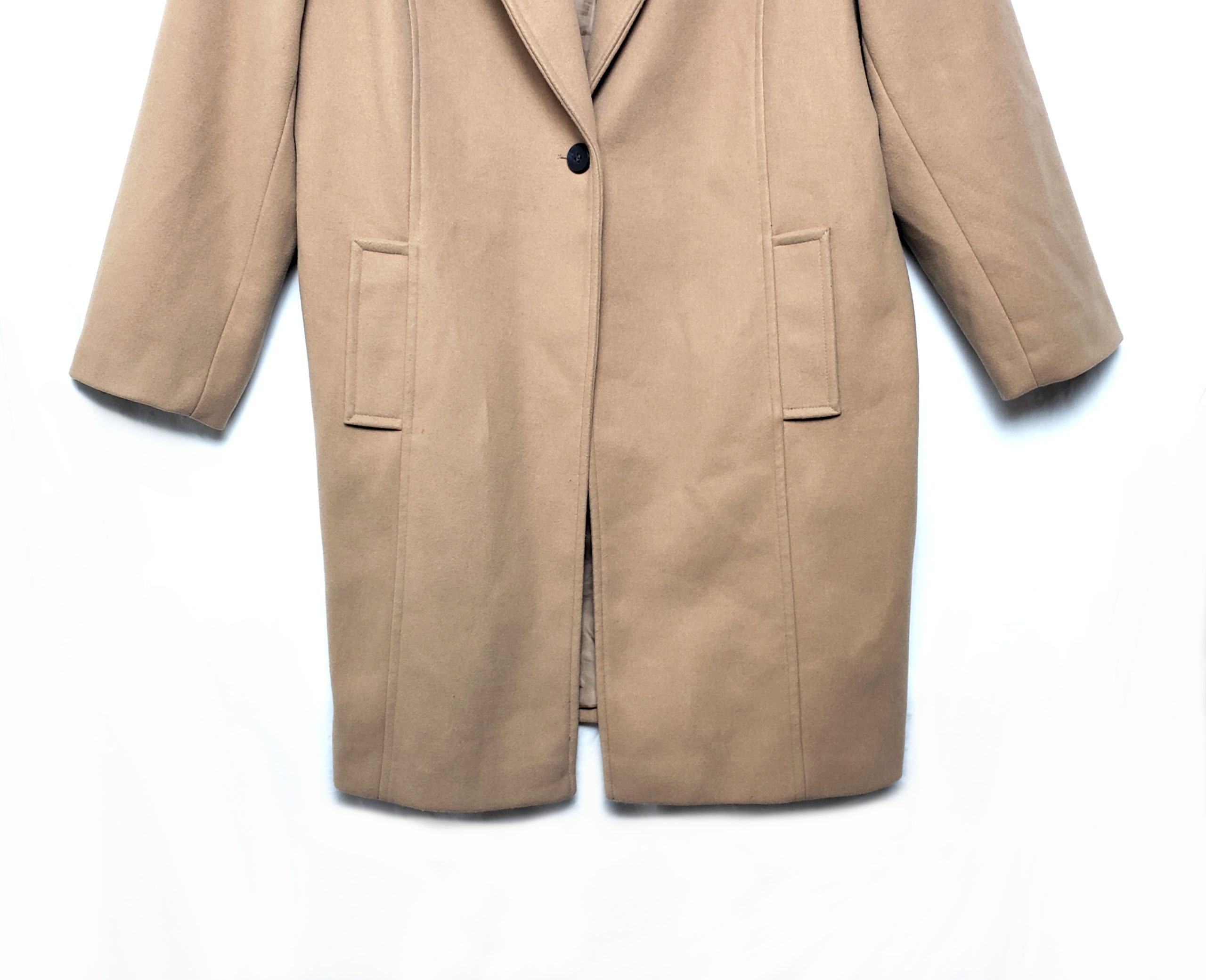 Класичне бежеве пальто George жіноче вживане - стильний верхній одяг з поліестеру 4 Класичне бежеве пальто George жіноче вживане - стильний верхній одяг з поліестеру - Зображення 4