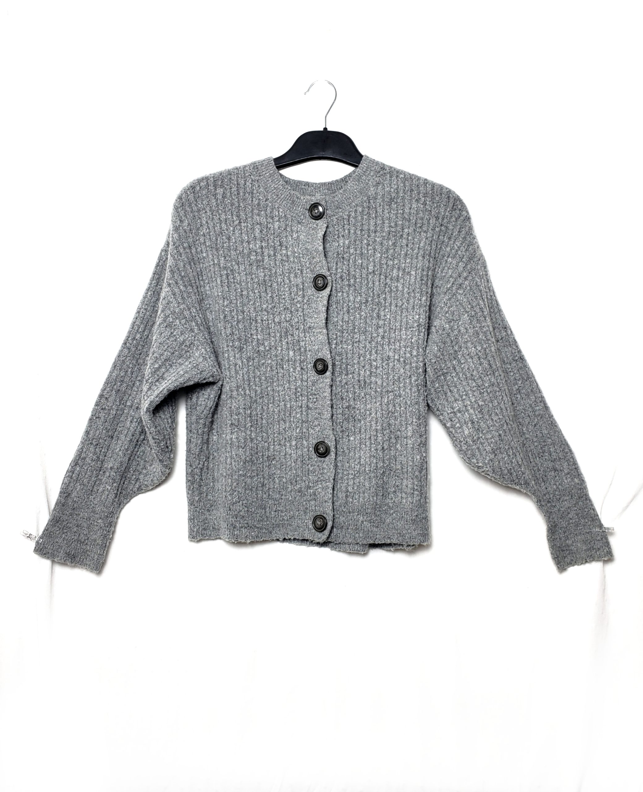 Сірий в'язаний кардиган H&M - ідеальний для офісу та повсякденного стилю 1 Сірий в'язаний кардиган H&M - ідеальний для офісу та повсякденного стилю