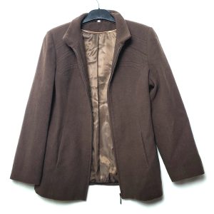 Коричнева куртка Klass Collection з шерсті - класична жіноча куртка розмір 42