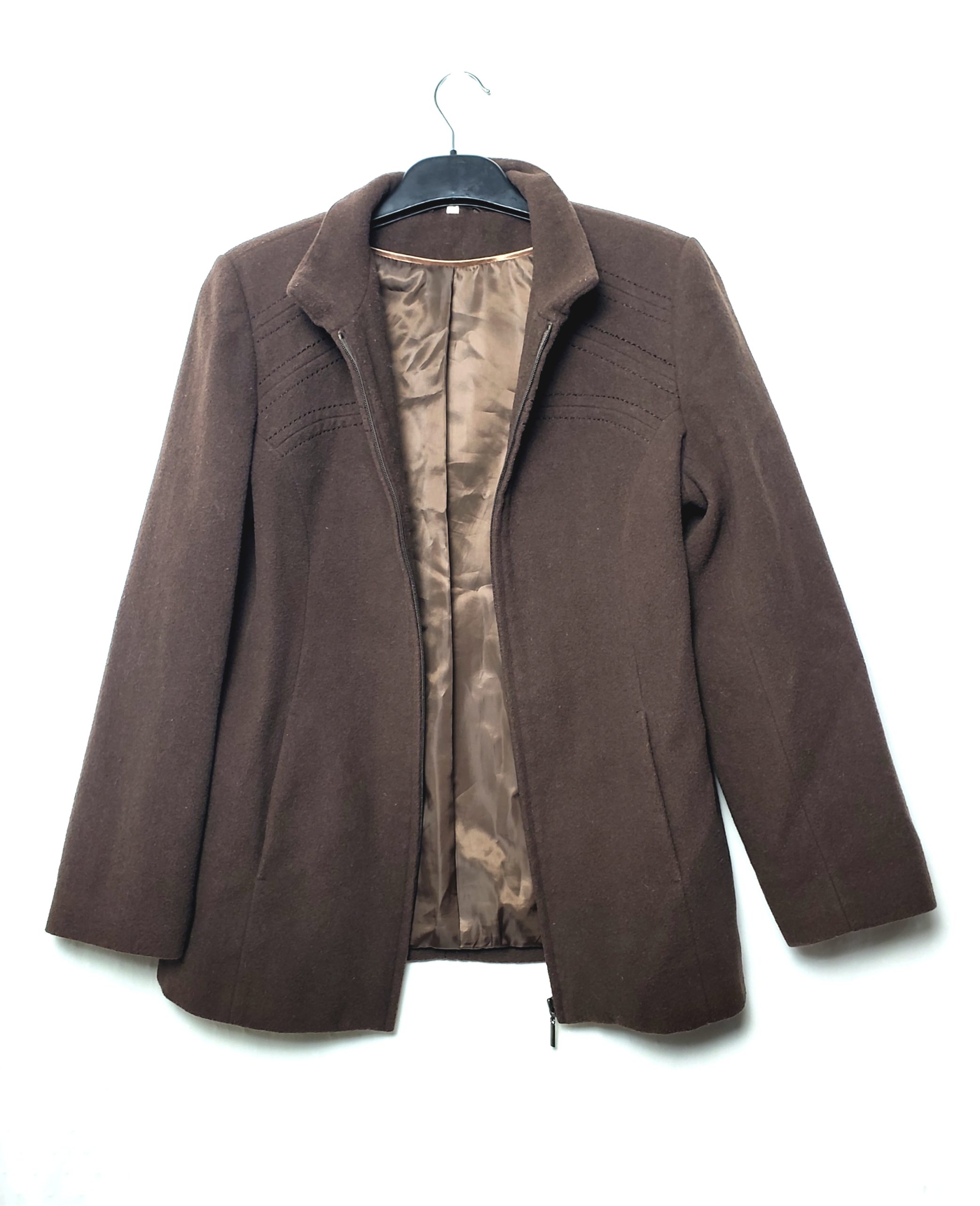 Коричнева куртка Klass Collection з шерсті - класична жіноча куртка розмір 42 1 Коричнева куртка Klass Collection з шерсті - класична жіноча куртка розмір 42