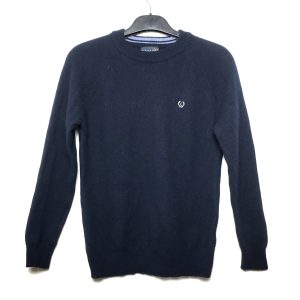 Чоловічий шерстяний светр Lincoln темно-синій - класичний стиль для офісу та повсякдення