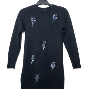 Темно-синя туніка-светр з пайєтками Next для дівчинки 11 років - ідеальний стан, вживаний одяг