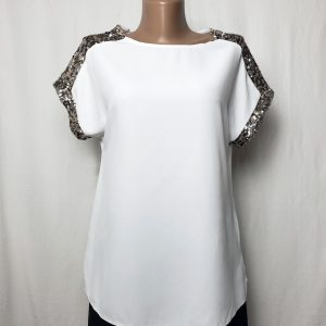 Стильна біла блуза Dorothy Perkins з паєтками - елегантний вечірній топ у ідеальному стані