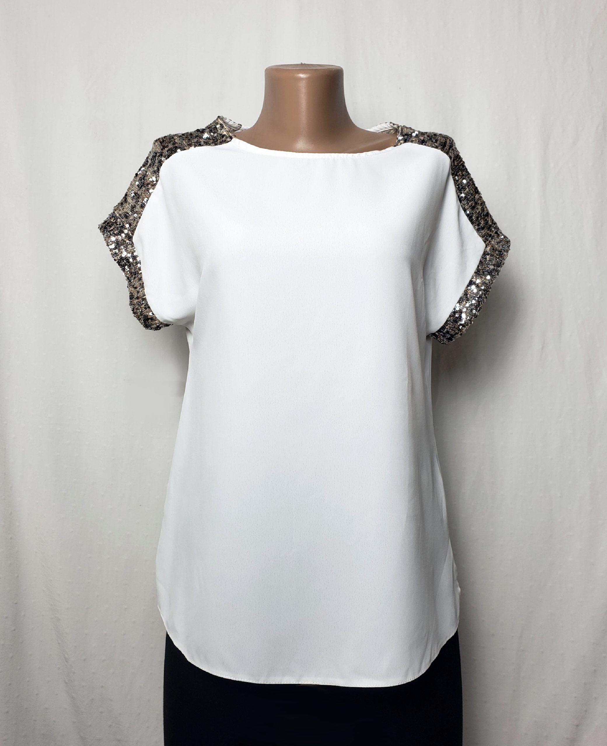 Стильна біла блуза Dorothy Perkins з паєтками - елегантний вечірній топ у ідеальному стані 1 Стильна біла блуза Dorothy Perkins з паєтками - елегантний вечірній топ у ідеальному стані