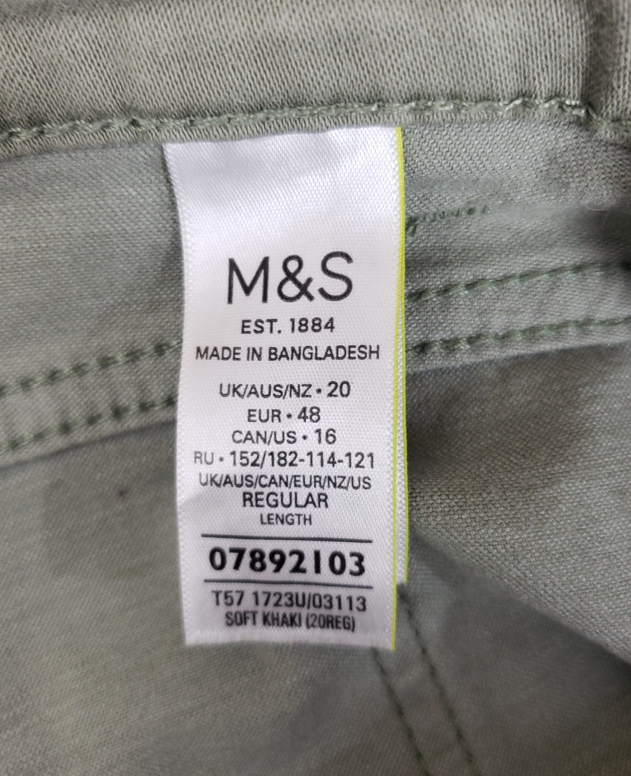 Жіночі джинси M&S хакі прямого крою - вживані штани з еластаном розмір 48 9 Жіночі джинси M&S хакі прямого крою - вживані штани з еластаном розмір 48 - Зображення 9