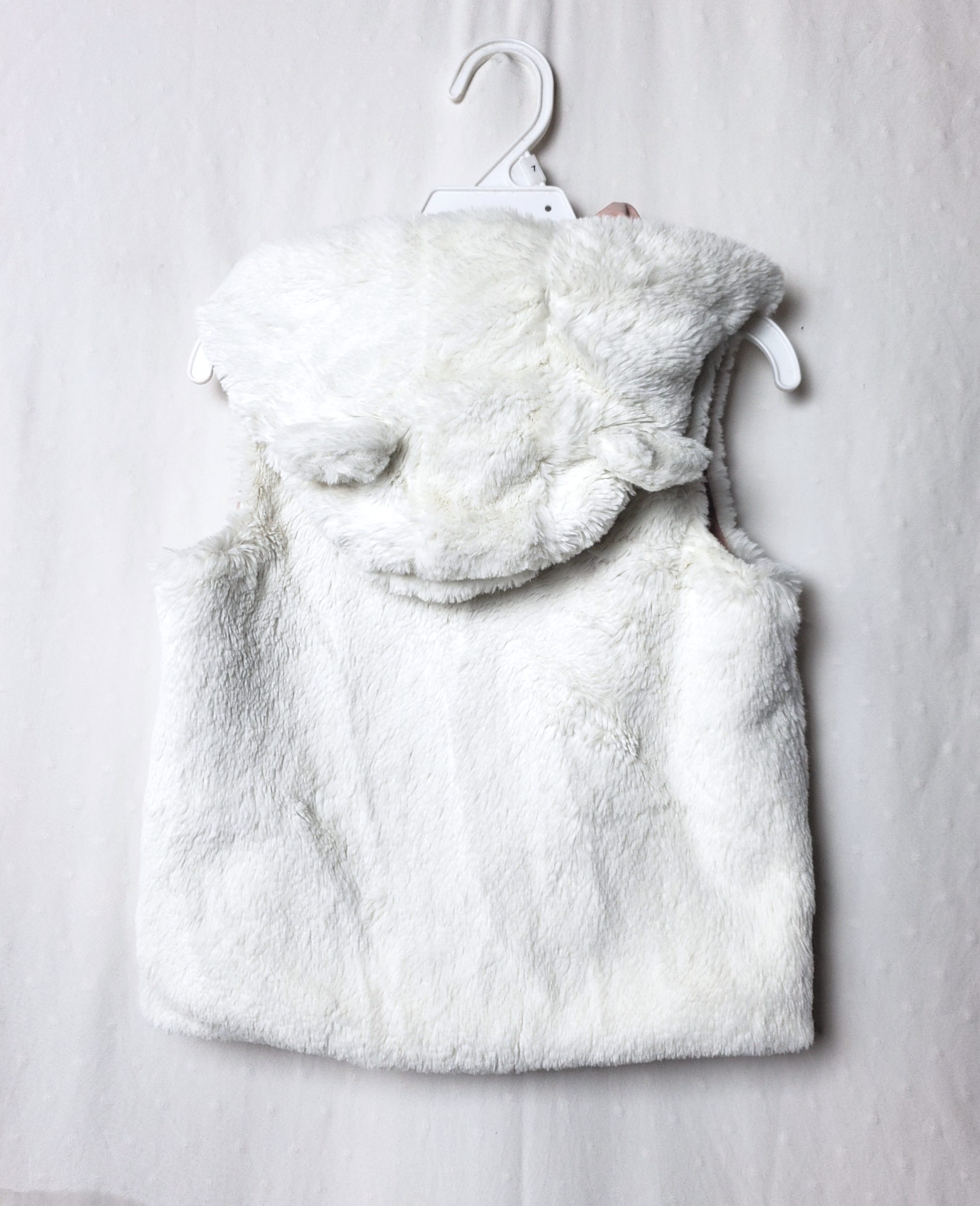 Дитяча жилетка M&S з капюшоном для дівчинки 3-4 роки - білий хутряний жилет з квітковою підкладкою 3 Дитяча жилетка M&S з капюшоном для дівчинки 3-4 роки - білий хутряний жилет з квітковою підкладкою - Зображення 3