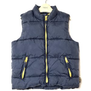 Дитяча жилетка Next темно-синя з жовтими акцентами 3-4 роки - теплий верхній одяг для дітей