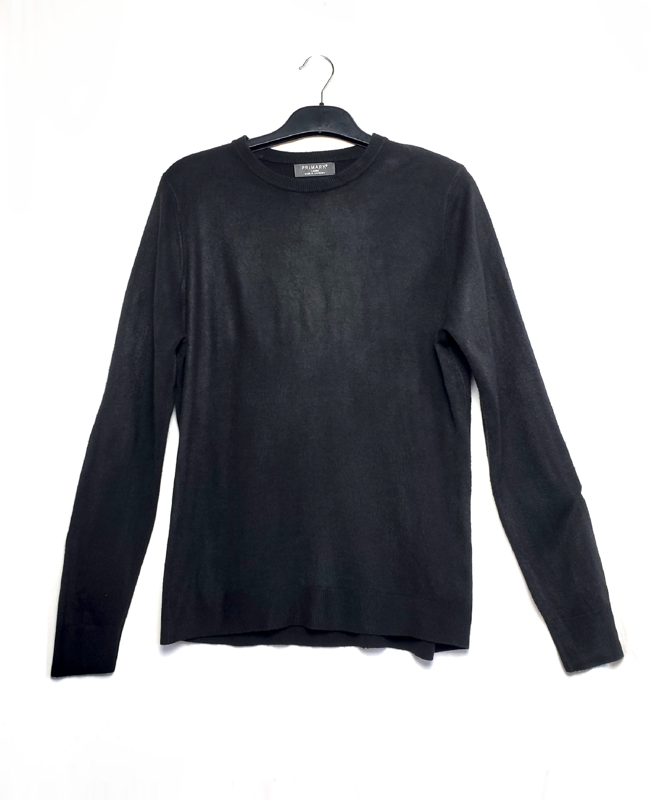 Чорний светр Primark з акрилу - класичний пуловер з довгим рукавом L розмір 1 Чорний светр Primark з акрилу - класичний пуловер з довгим рукавом L розмір