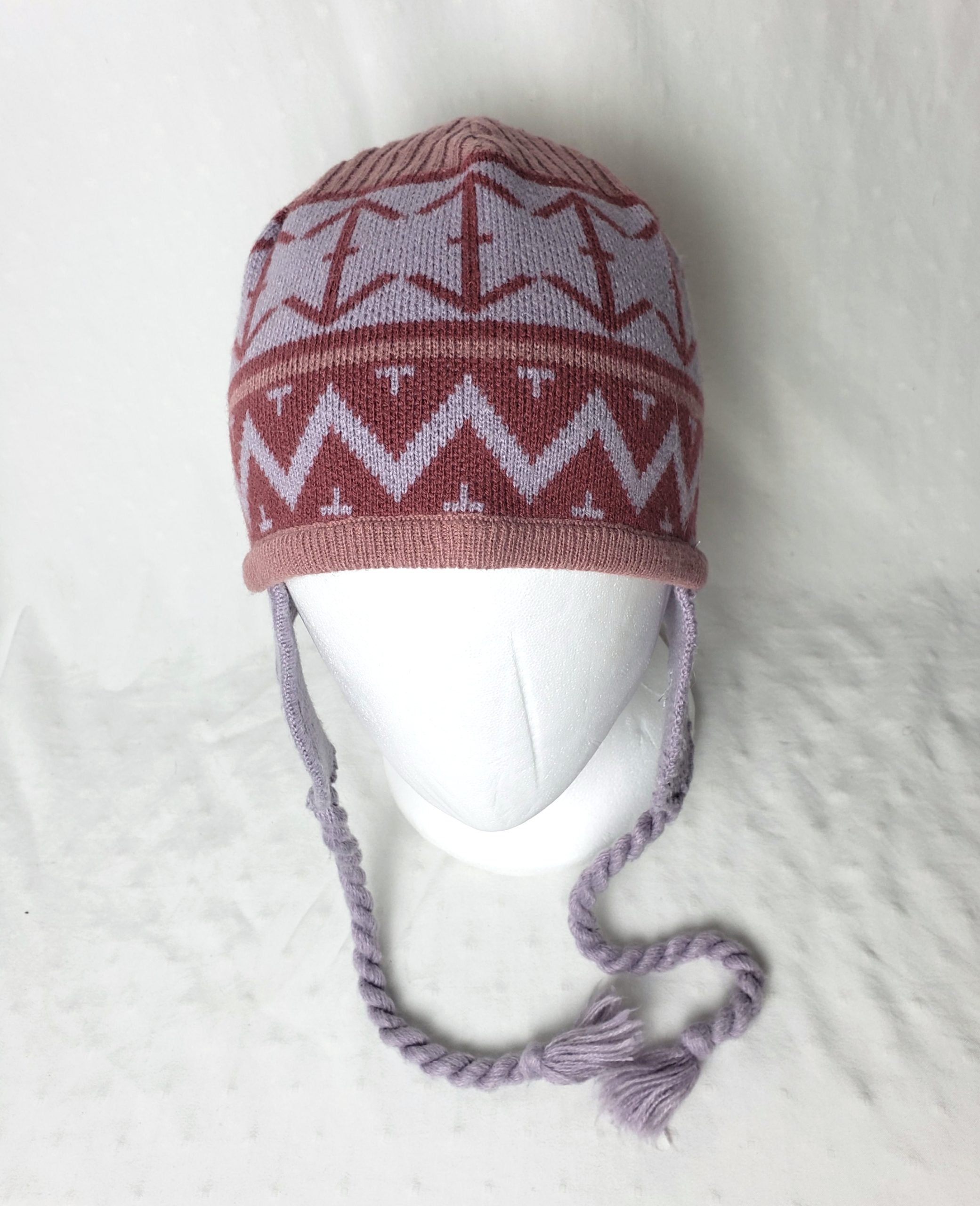 Зимова шапка з вушками рожева акрилова - тепла шапка для холодної погоди осінь зима 2 Зимова шапка з вушками рожева акрилова - тепла шапка для холодної погоди осінь зима - Зображення 2