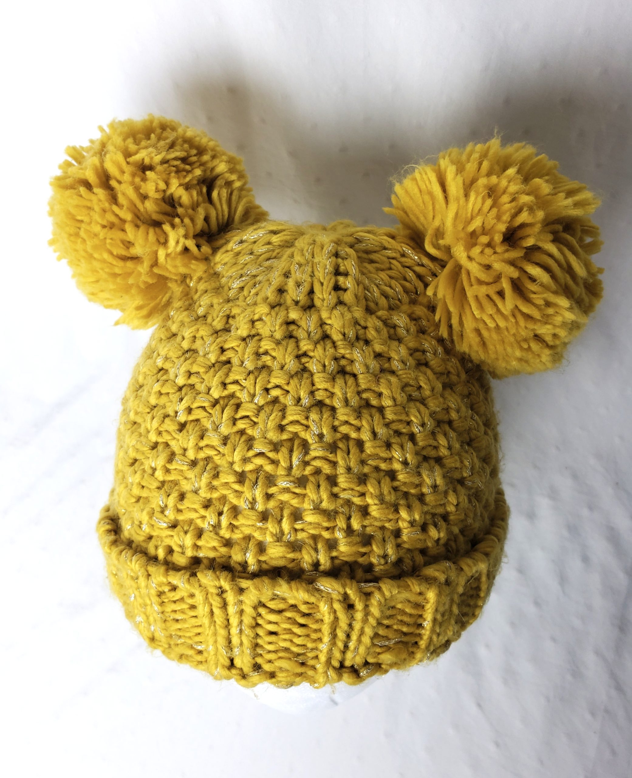 Жовта в'язана шапка з помпонами для дітей 1-3 роки Mini Club - тепла дитяча шапочка 2 Жовта в'язана шапка з помпонами для дітей 1-3 роки Mini Club - тепла дитяча шапочка - Зображення 2