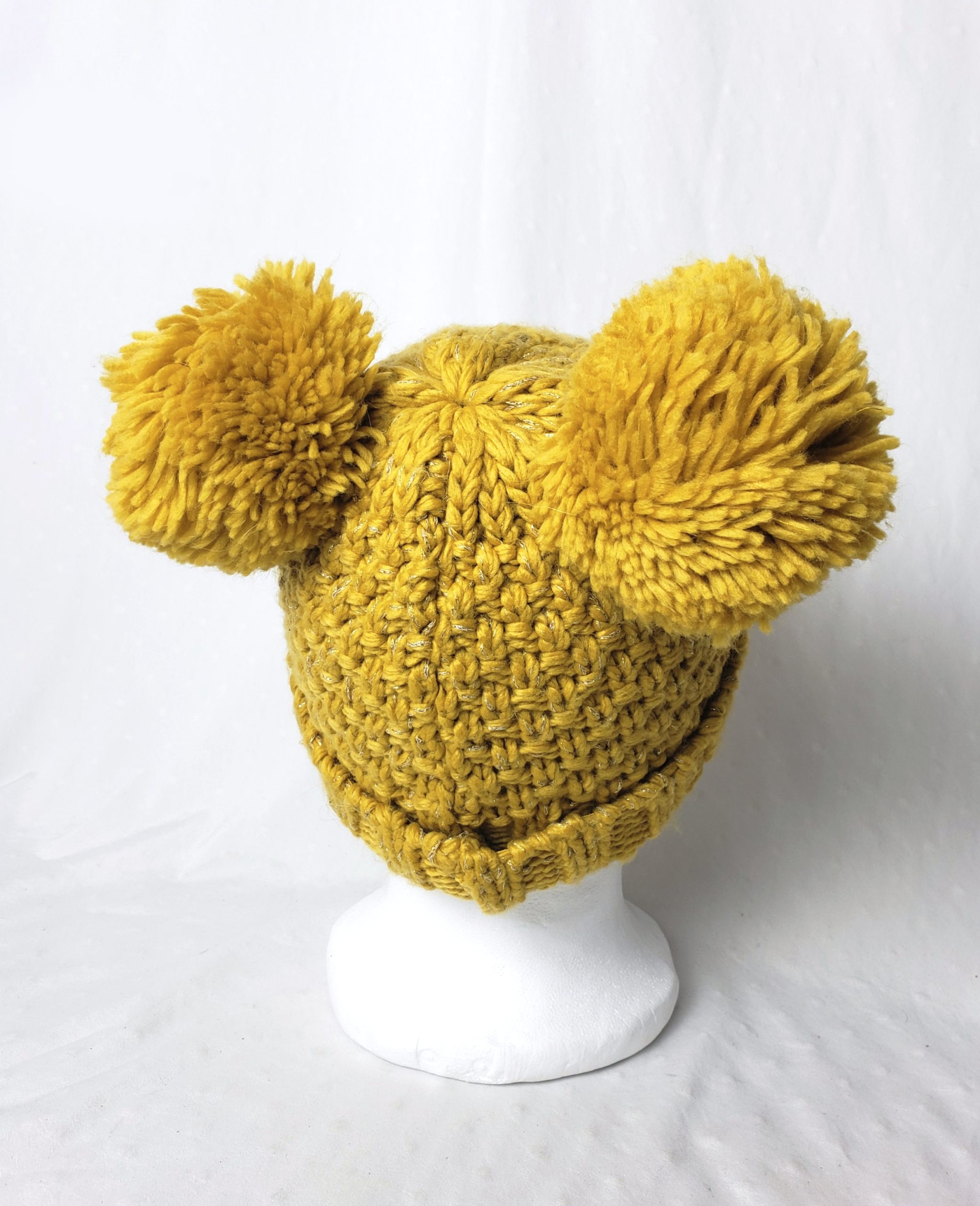 Жовта в'язана шапка з помпонами для дітей 1-3 роки Mini Club - тепла дитяча шапочка 4 Жовта в'язана шапка з помпонами для дітей 1-3 роки Mini Club - тепла дитяча шапочка - Зображення 4
